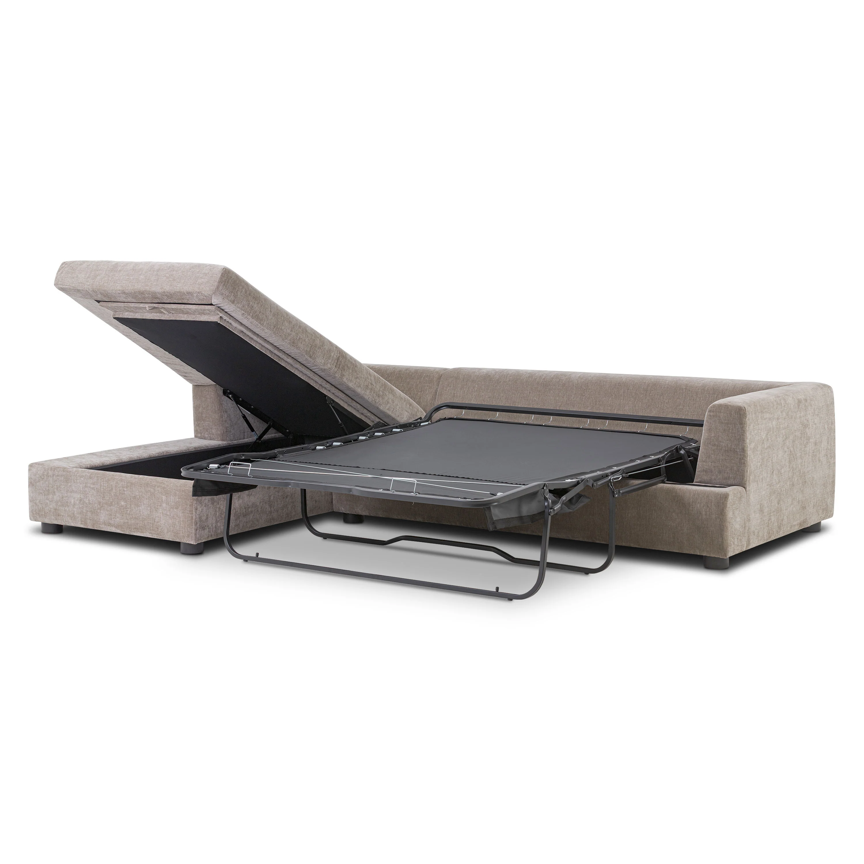 Milo Left-Facing Sleeper Sectional | Taupe Brown - Image 4