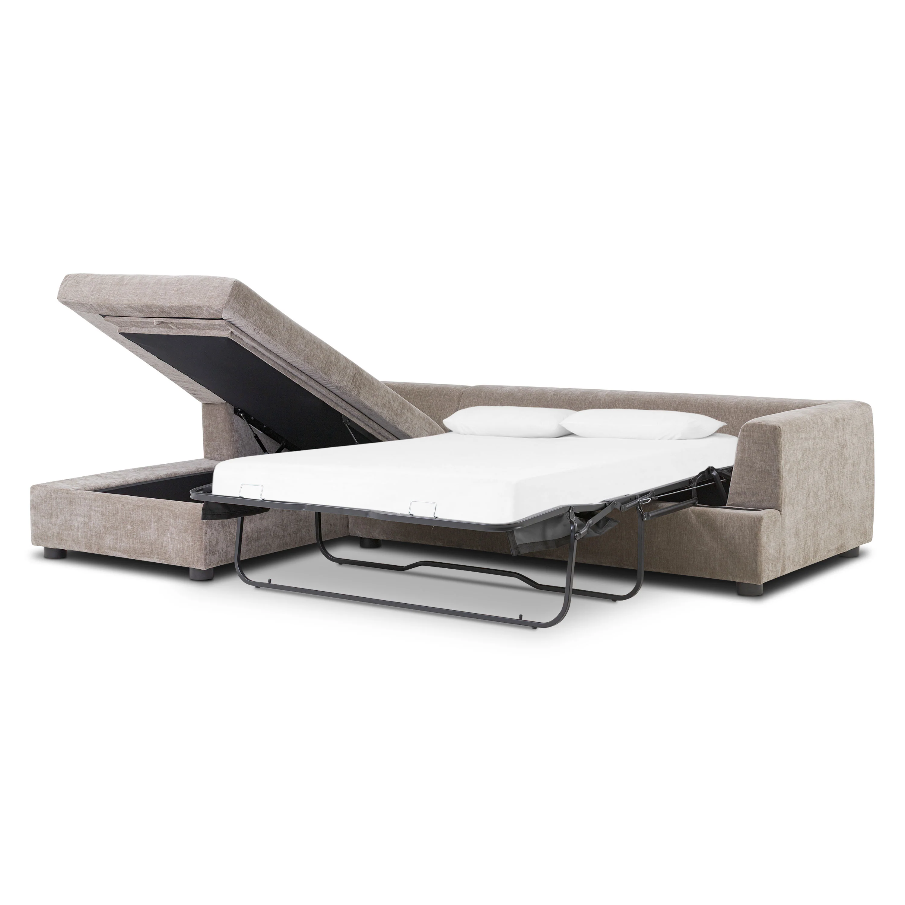 Milo Left-Facing Sleeper Sectional | Taupe Brown - Image 5