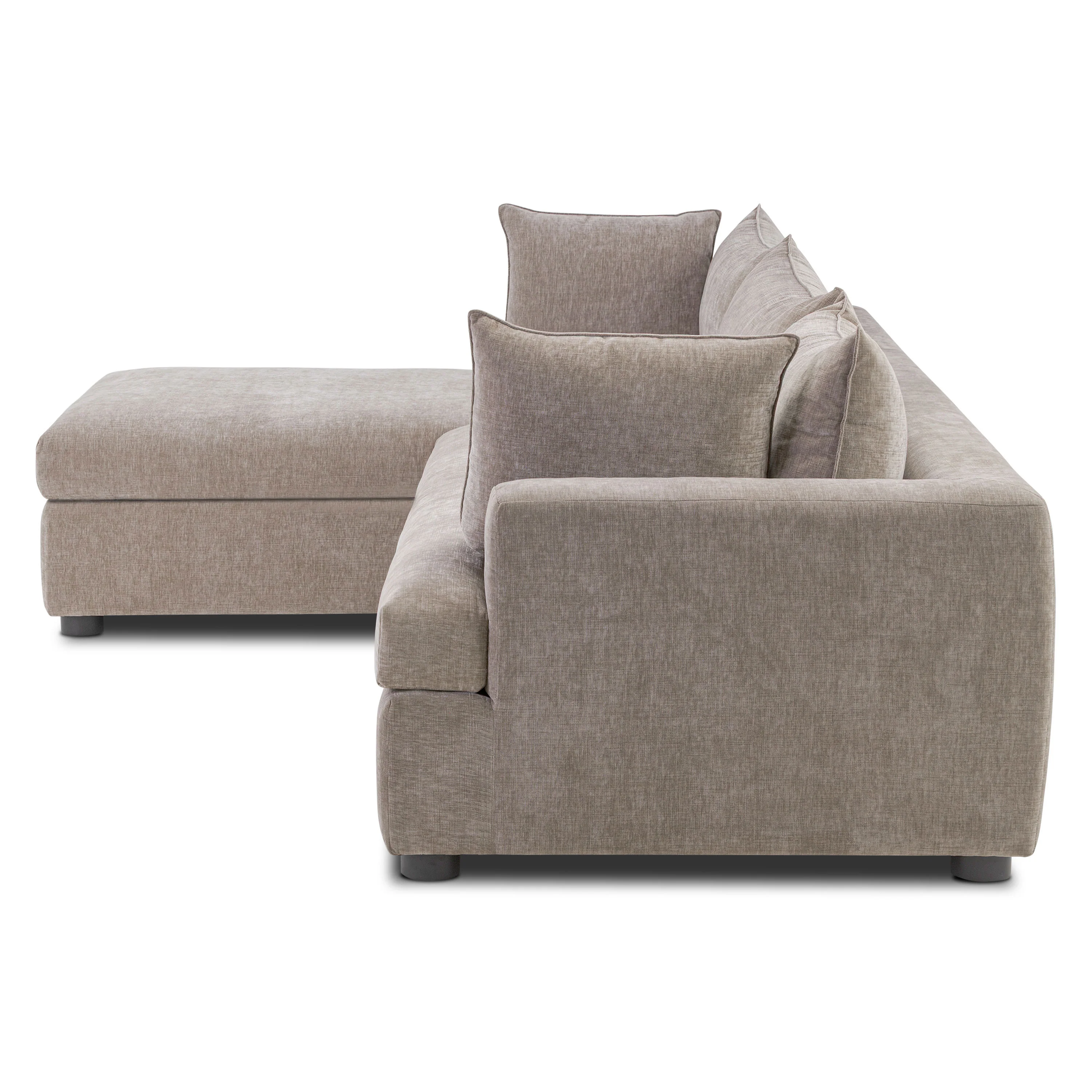 Milo Left-Facing Sleeper Sectional | Taupe Brown - Image 6