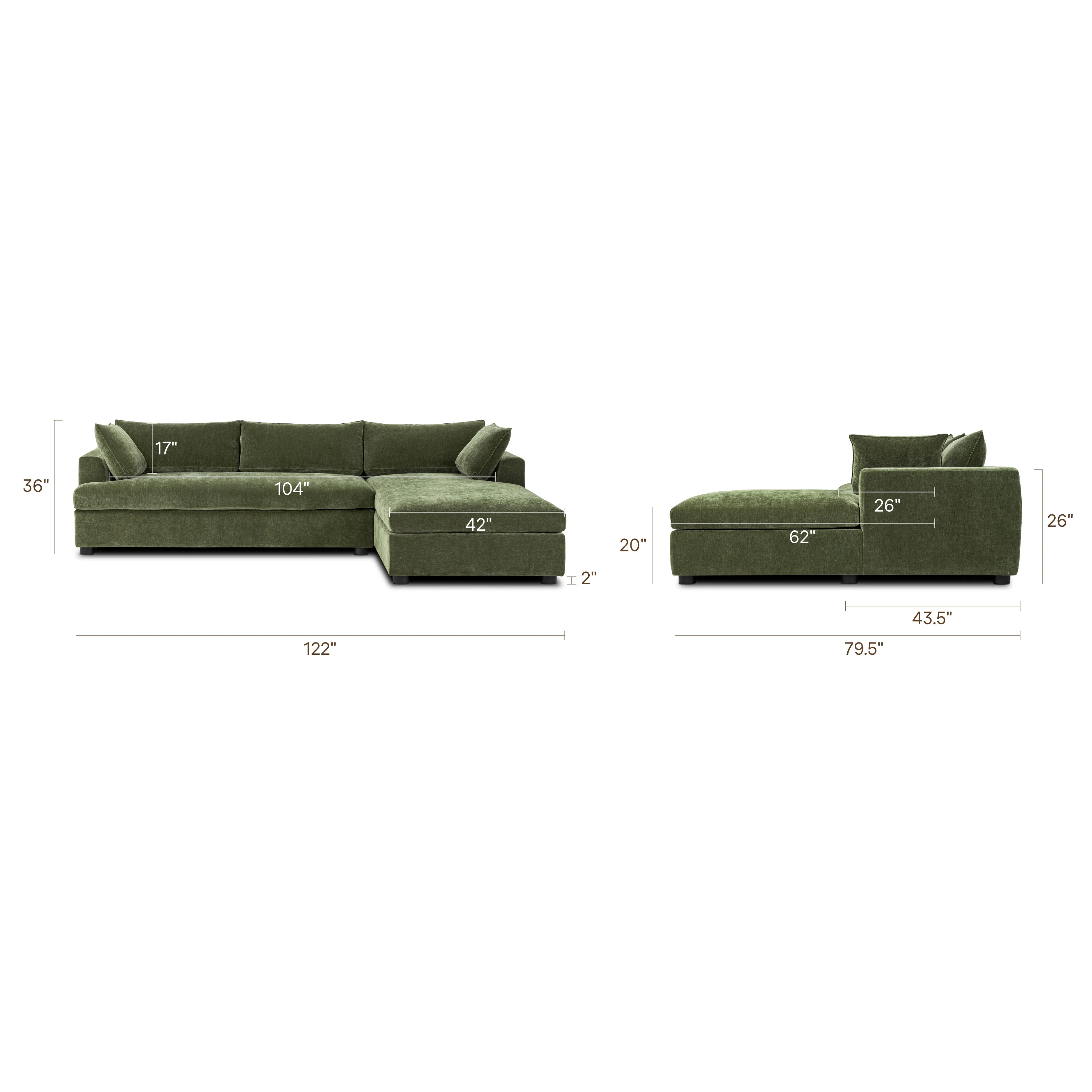 Milo Right-Facing Sleeper Sectional | Sagano Green - Image 19