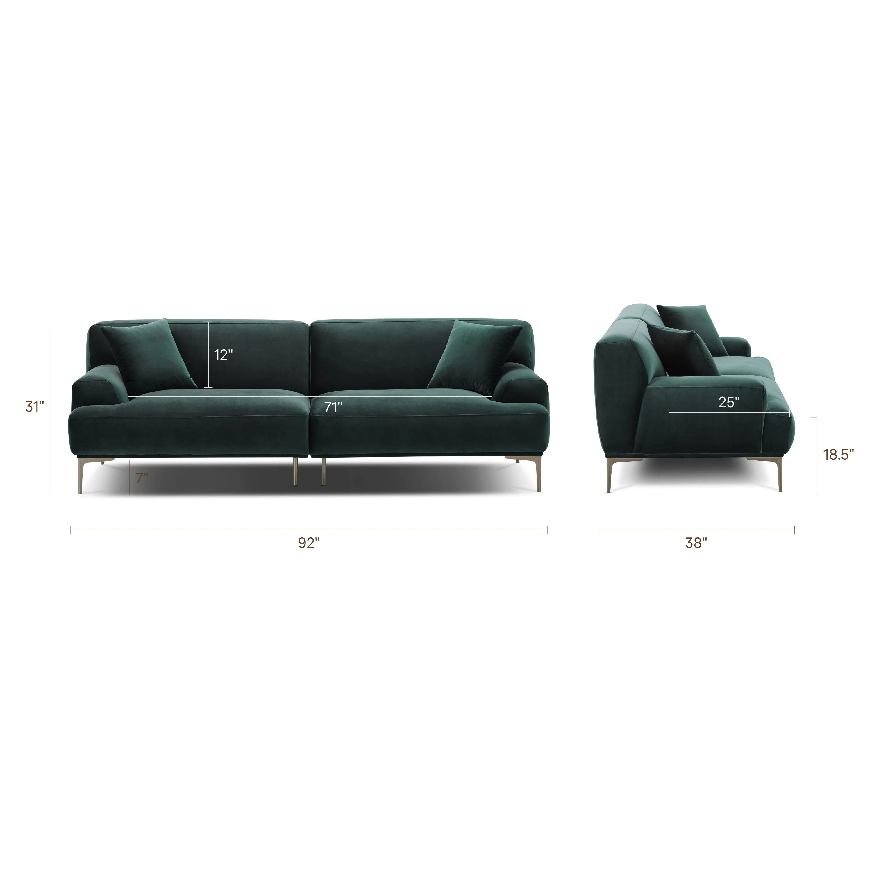 Mineta 92" Sofa | Amalfi Blue - Image 14