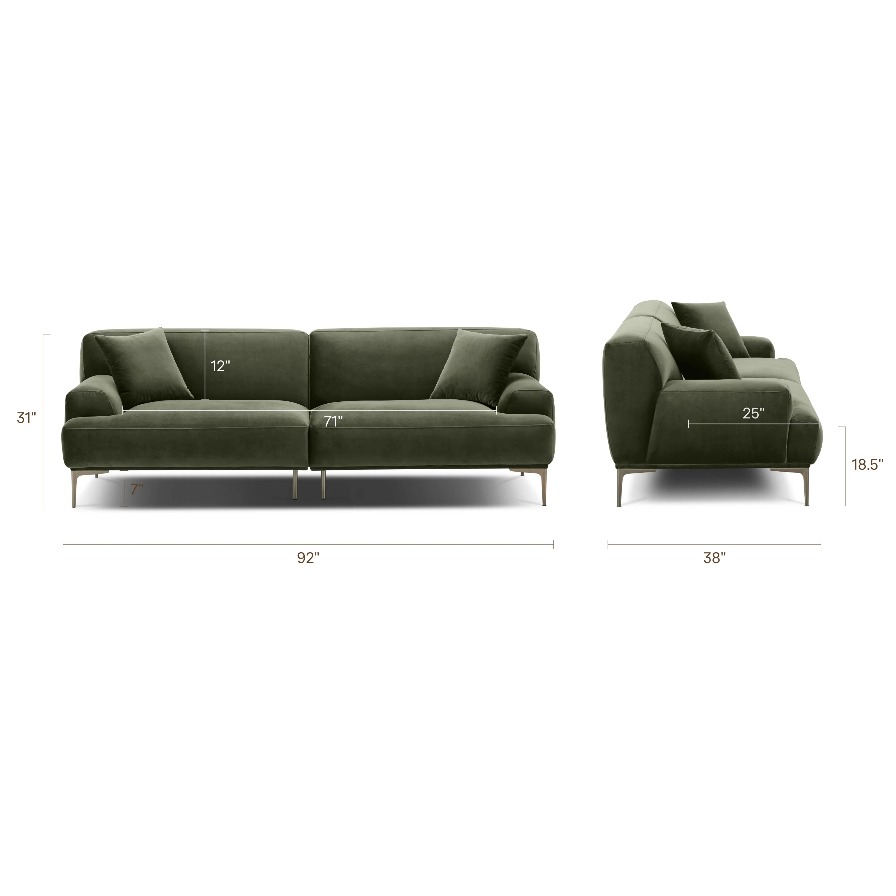 Mineta 92" Sofa | Calabria Green - Image 13