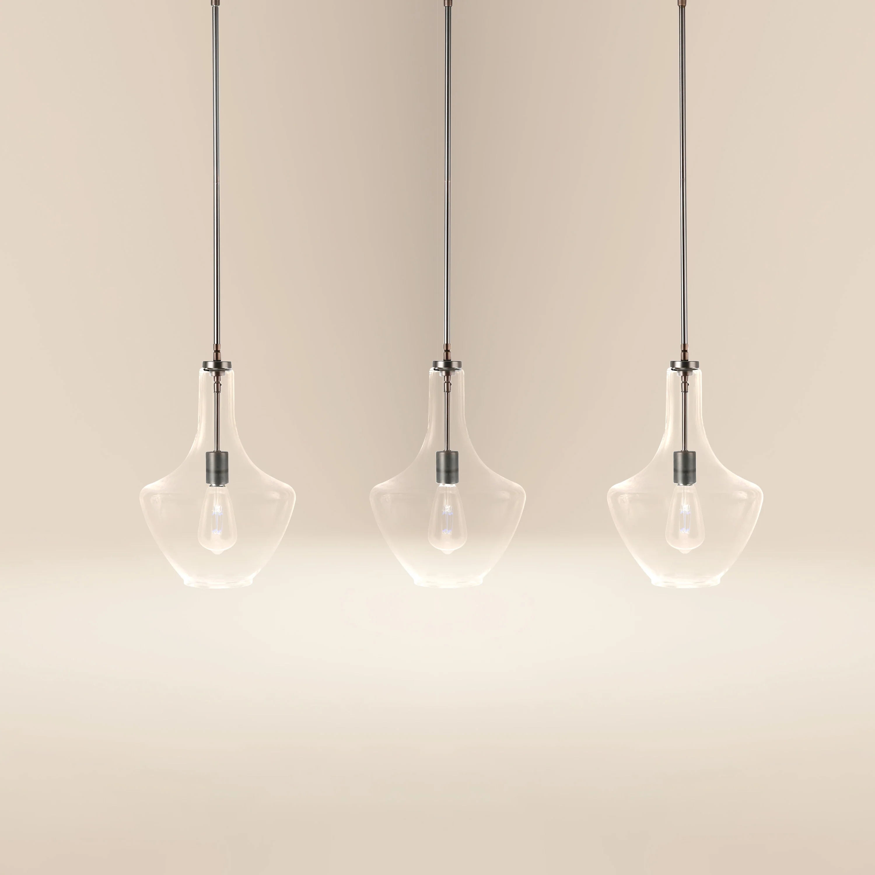 Modena 3-Light Island Light | Modern Bronze/Clear