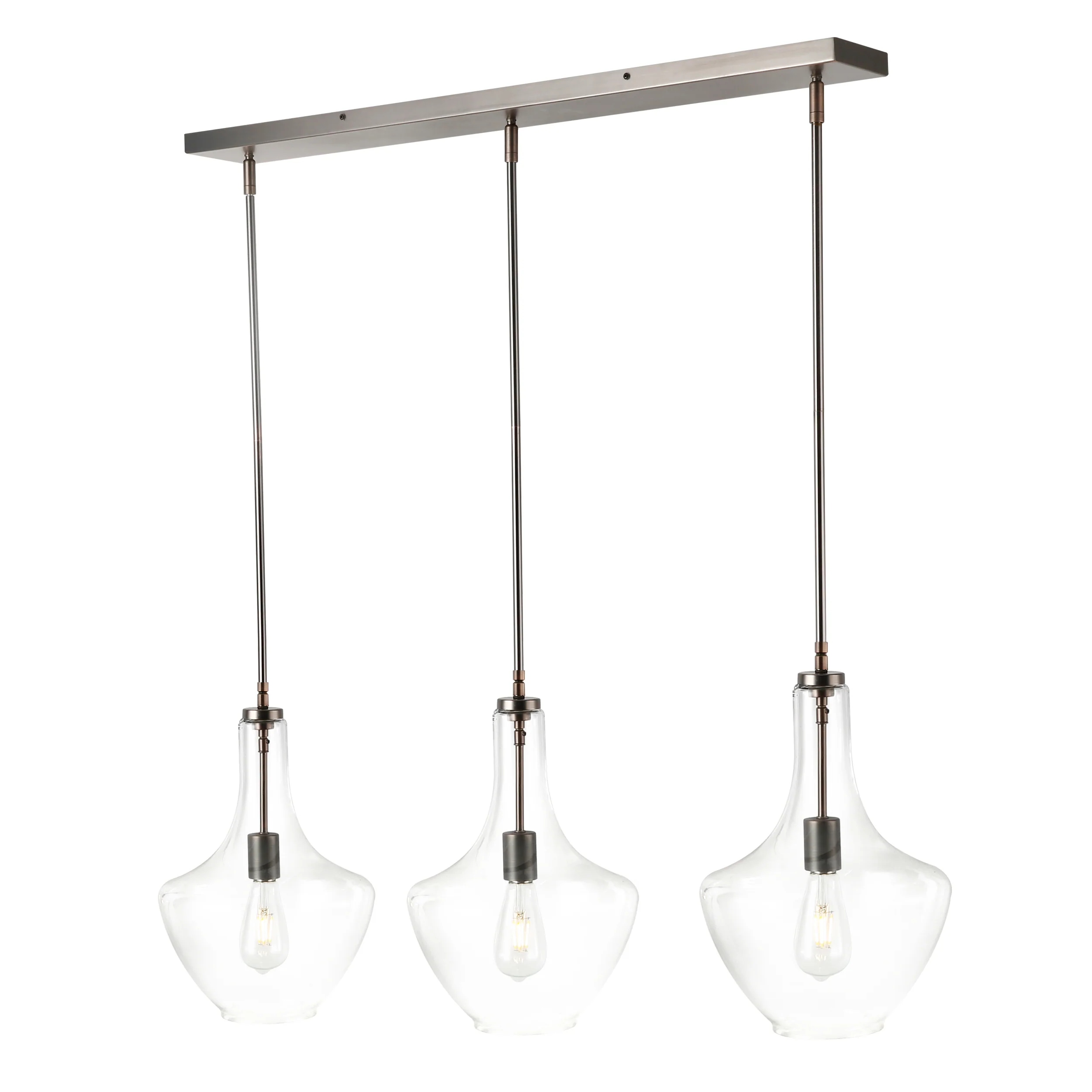 Modena 3-Light Island Light | Modern Bronze/Clear - Image 8