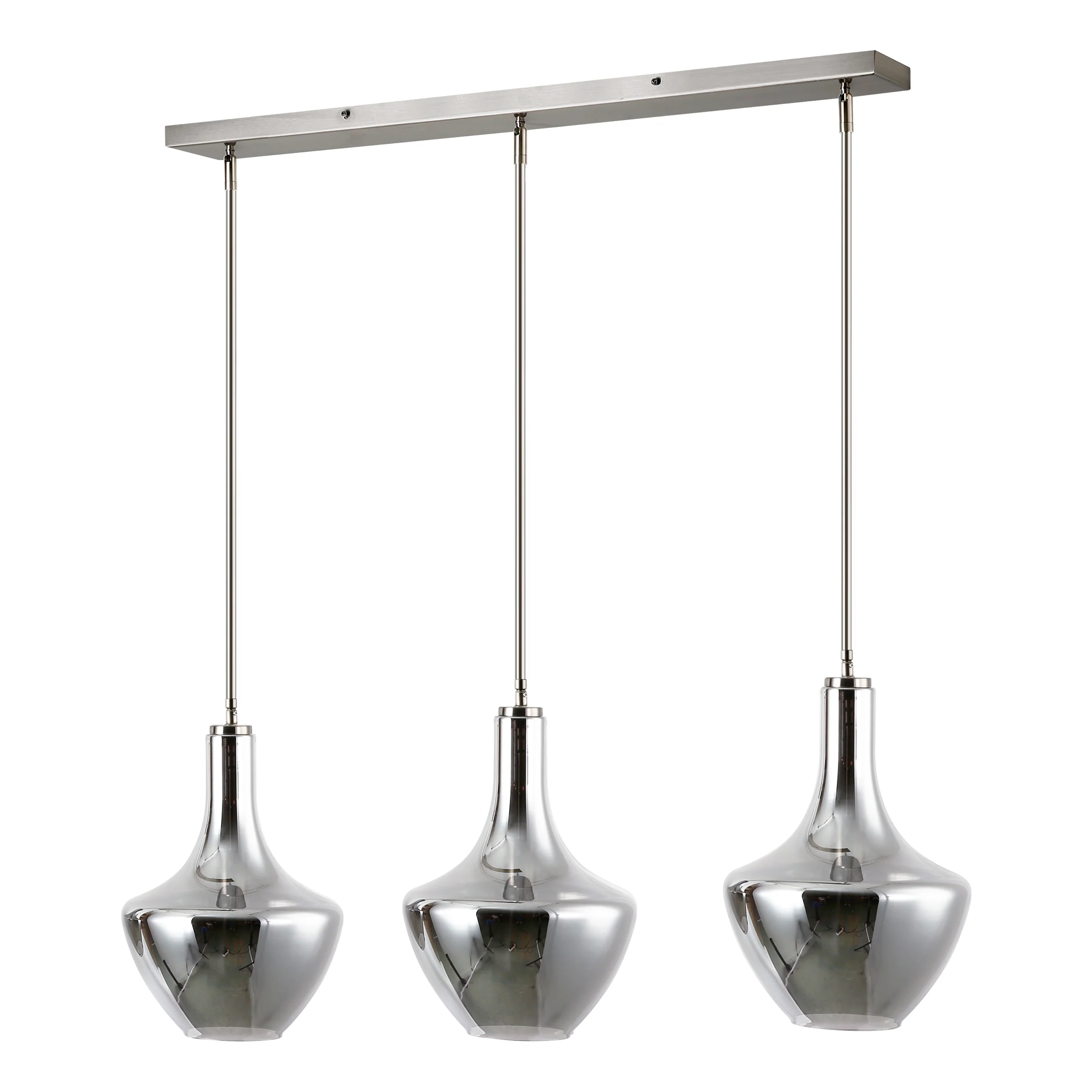 Modena 3-Light Island Light | Satin Nickel/Smokey - Image 10