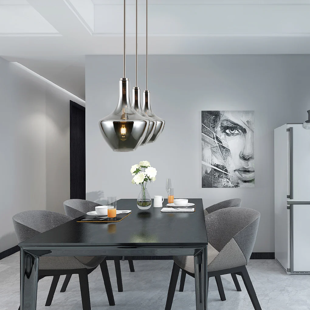 Modena 3-Light Island Light | Satin Nickel/Smokey - Image 4