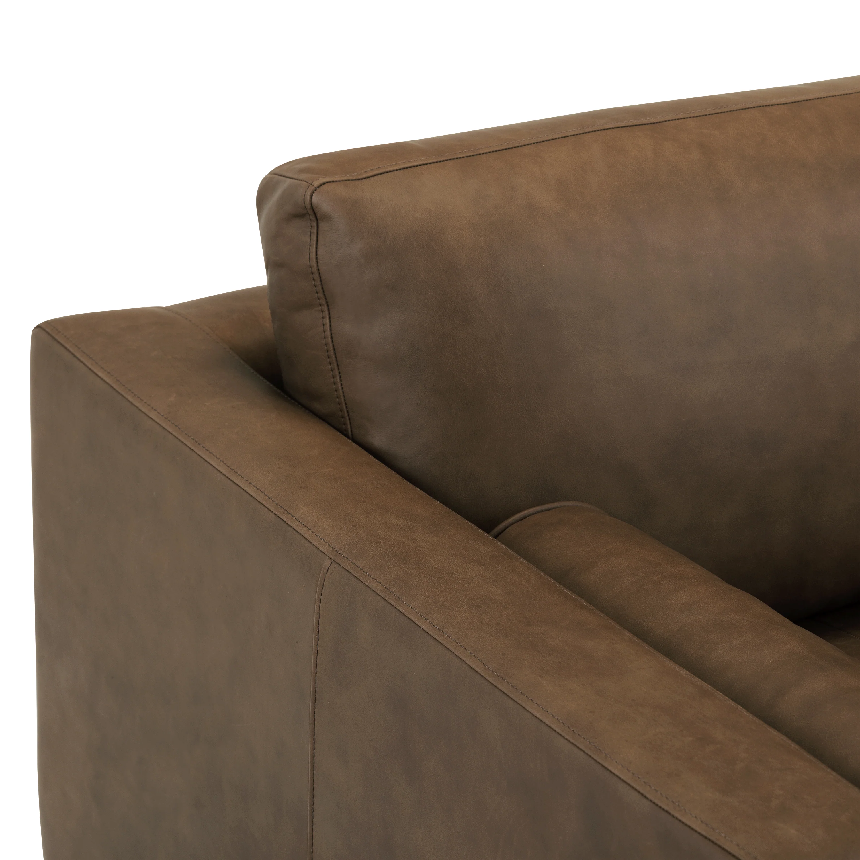 Napa 72" Leather Apartment Sofa | Cocoa Brown - Image 11
