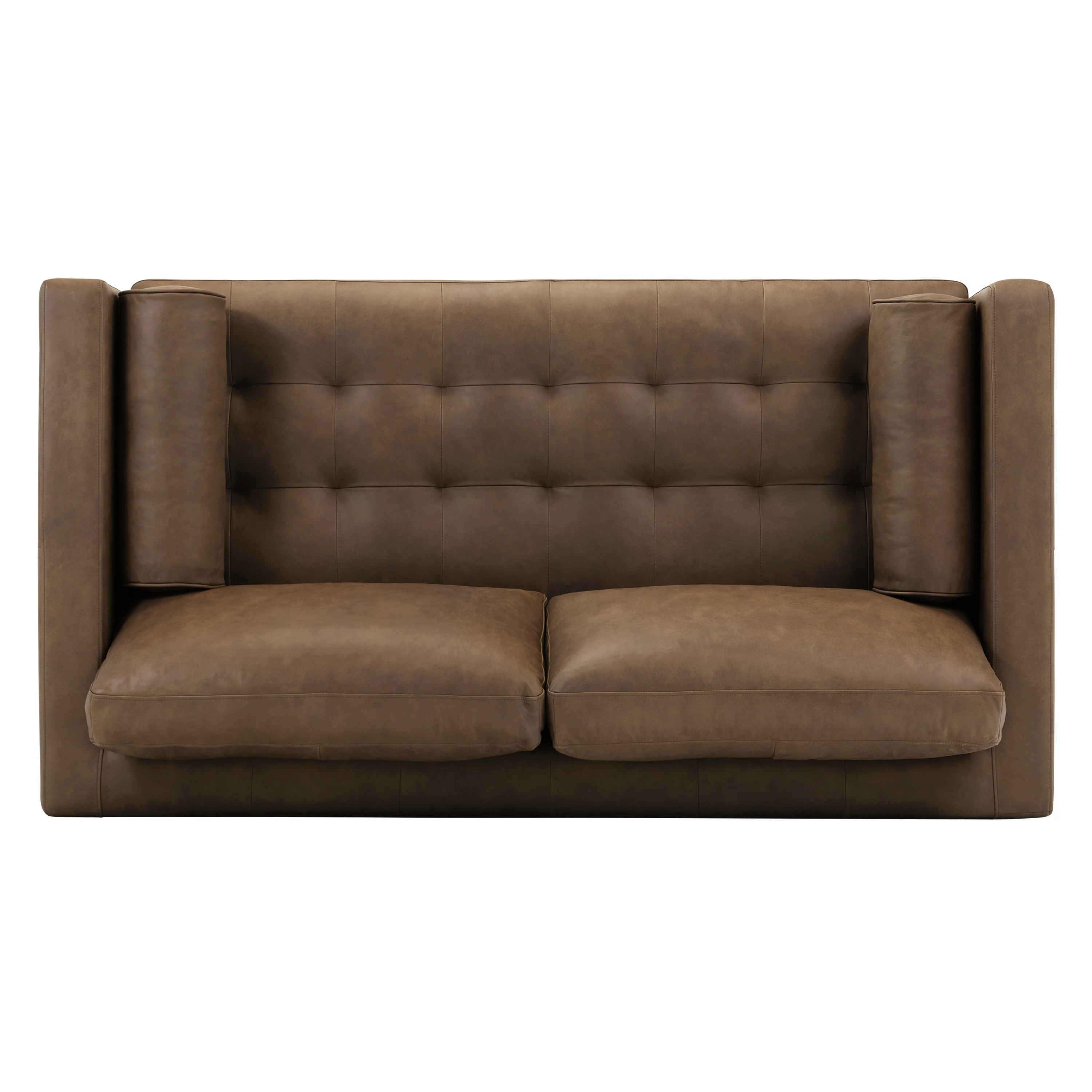Napa 72" Leather Apartment Sofa | Cocoa Brown - Image 4