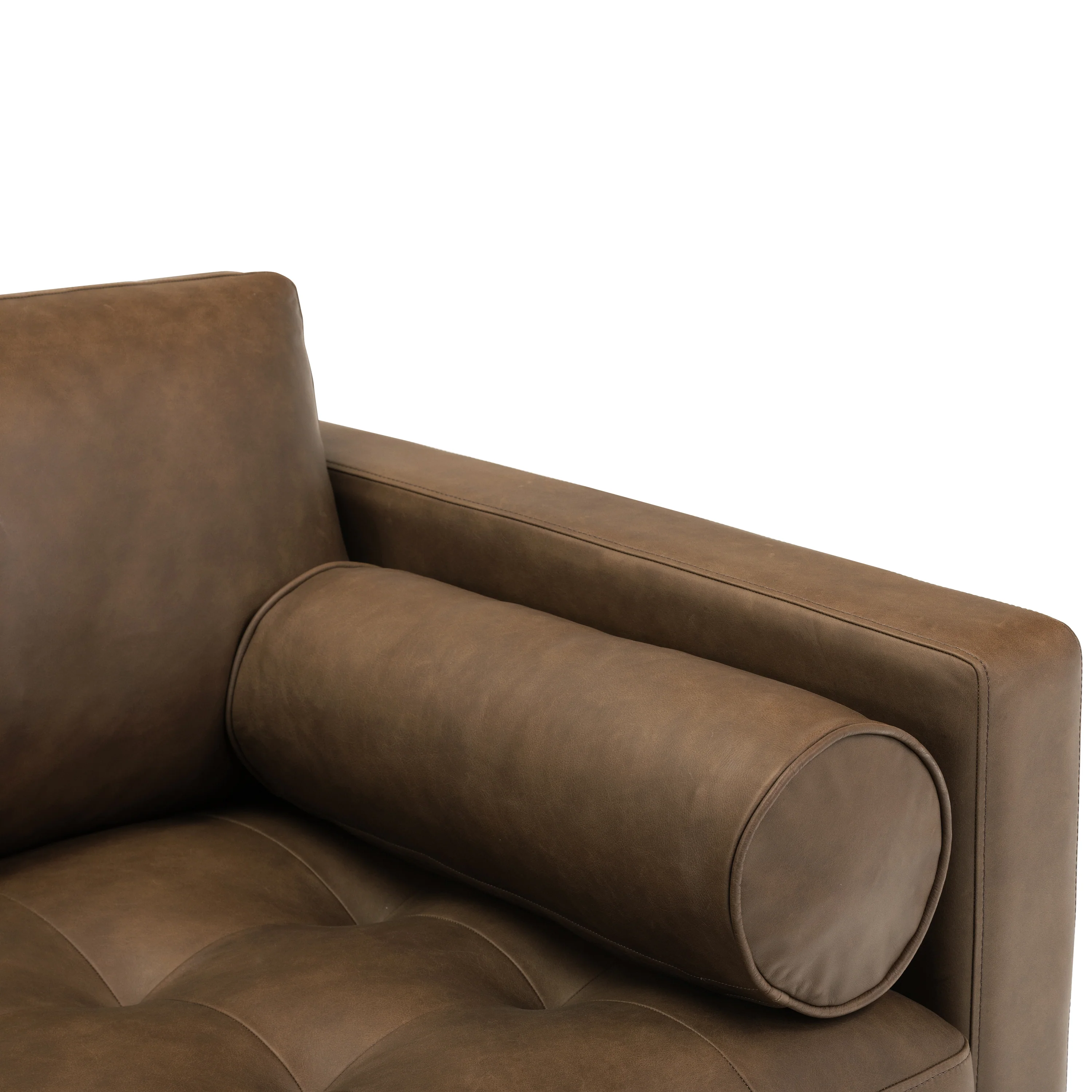 Napa 72" Leather Apartment Sofa | Cocoa Brown - Image 9