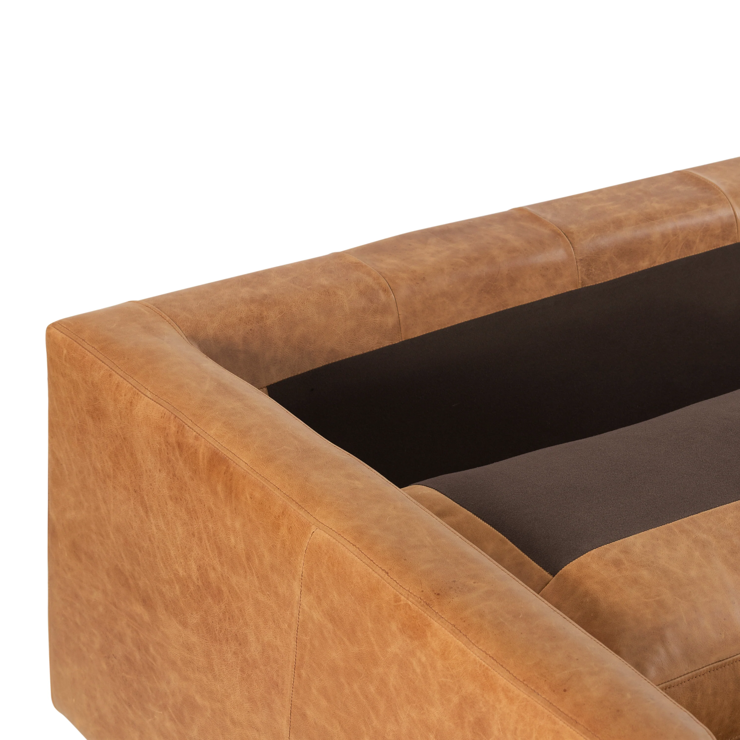 Napa 72" Leather Apartment Sofa | Cognac Tan - Image 13