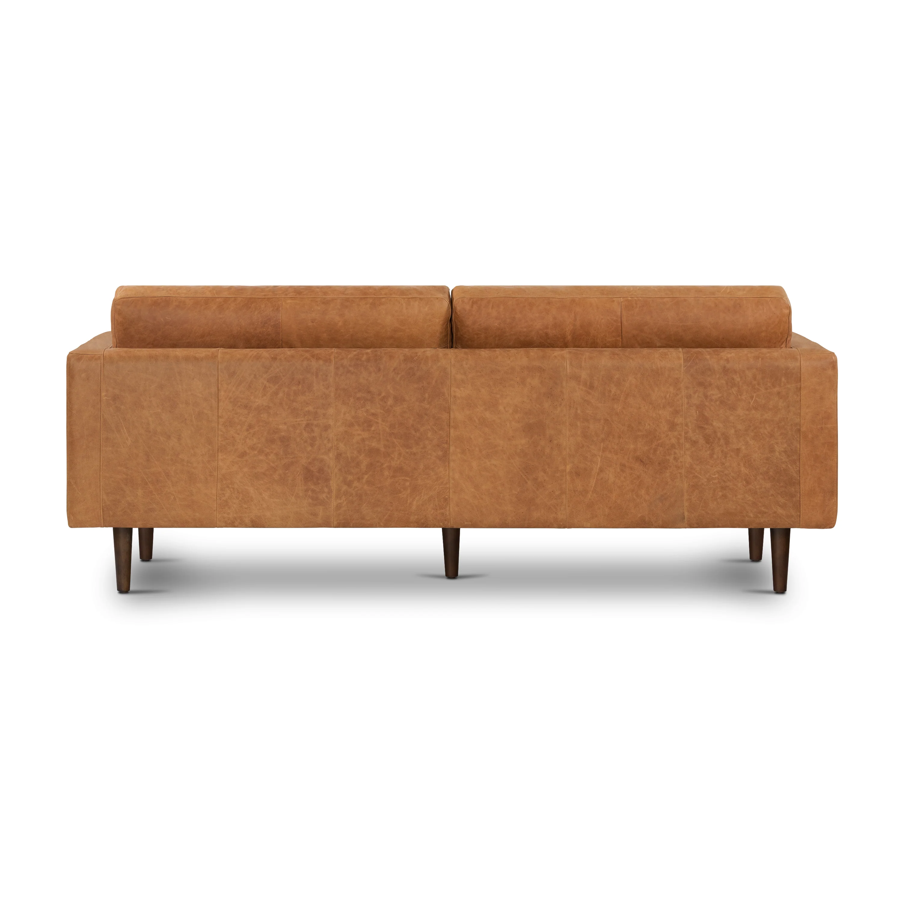 Napa 72" Leather Apartment Sofa | Cognac Tan - Image 8
