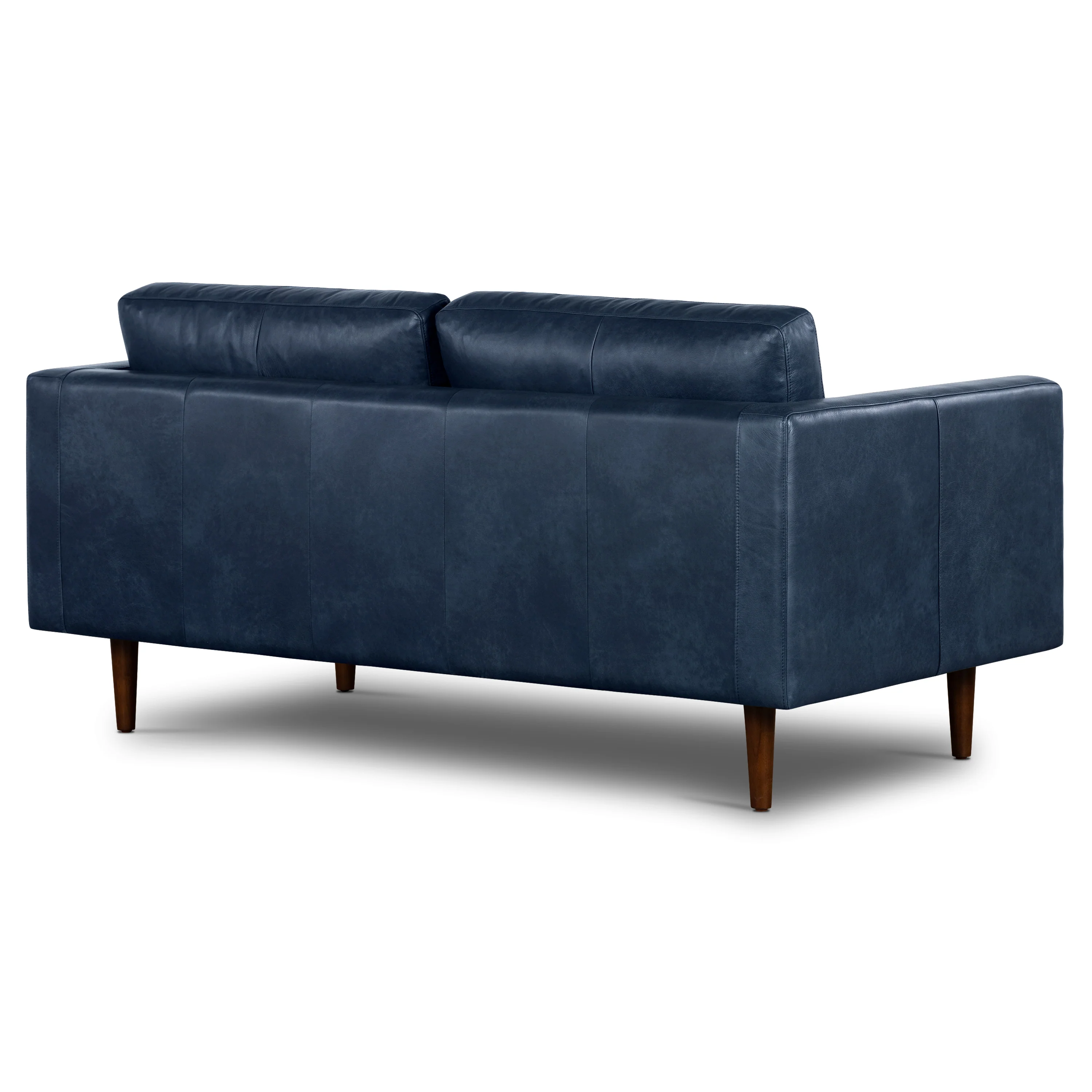 Napa 72" Leather Apartment Sofa | Midnight Blue - Image 7
