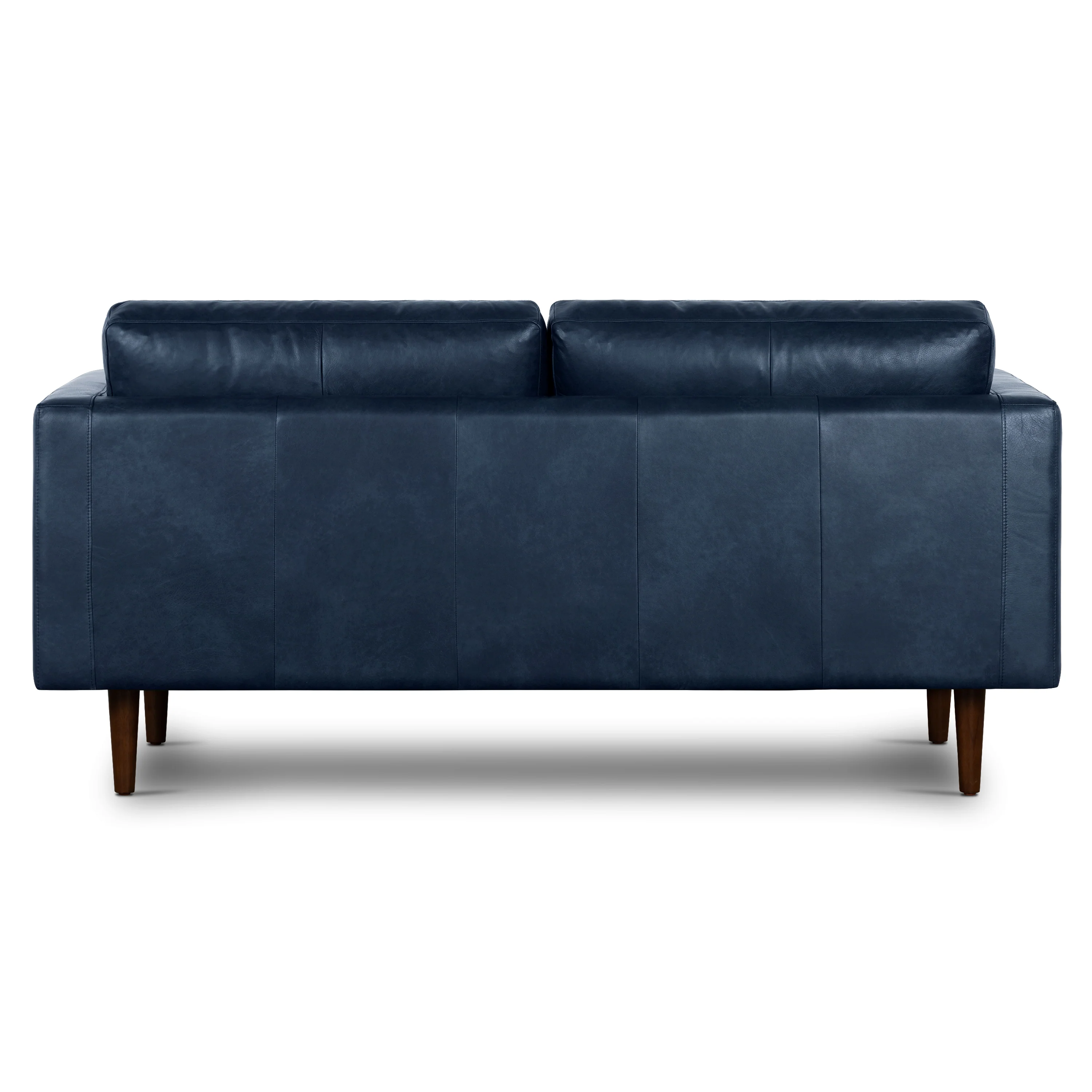 Napa 72" Leather Apartment Sofa | Midnight Blue - Image 8