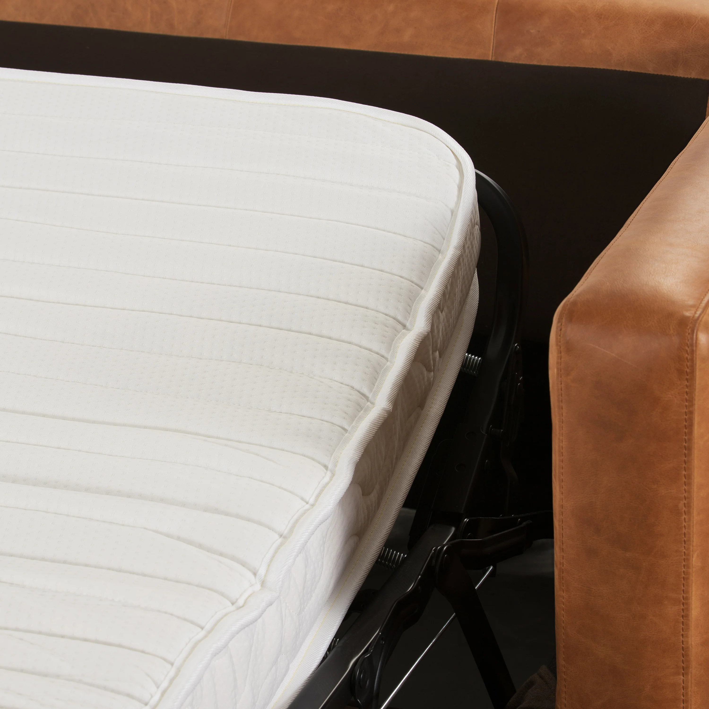 Napa 82" Leather Pull-Out Convertible Sleeper Sofa | Cognac Tan - Image 15