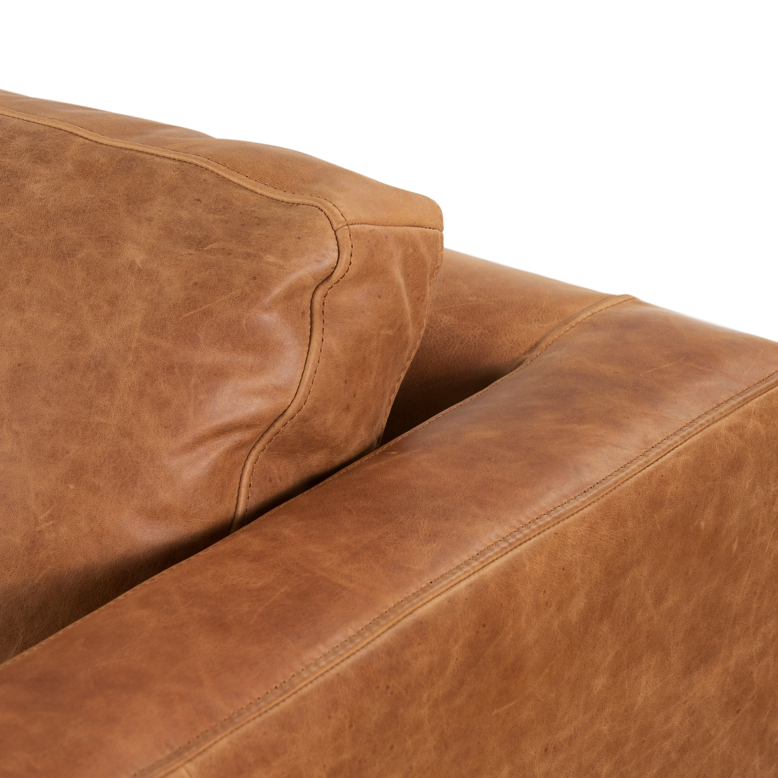 Napa 82" Leather Pull-Out Convertible Sleeper Sofa | Cognac Tan - Image 17