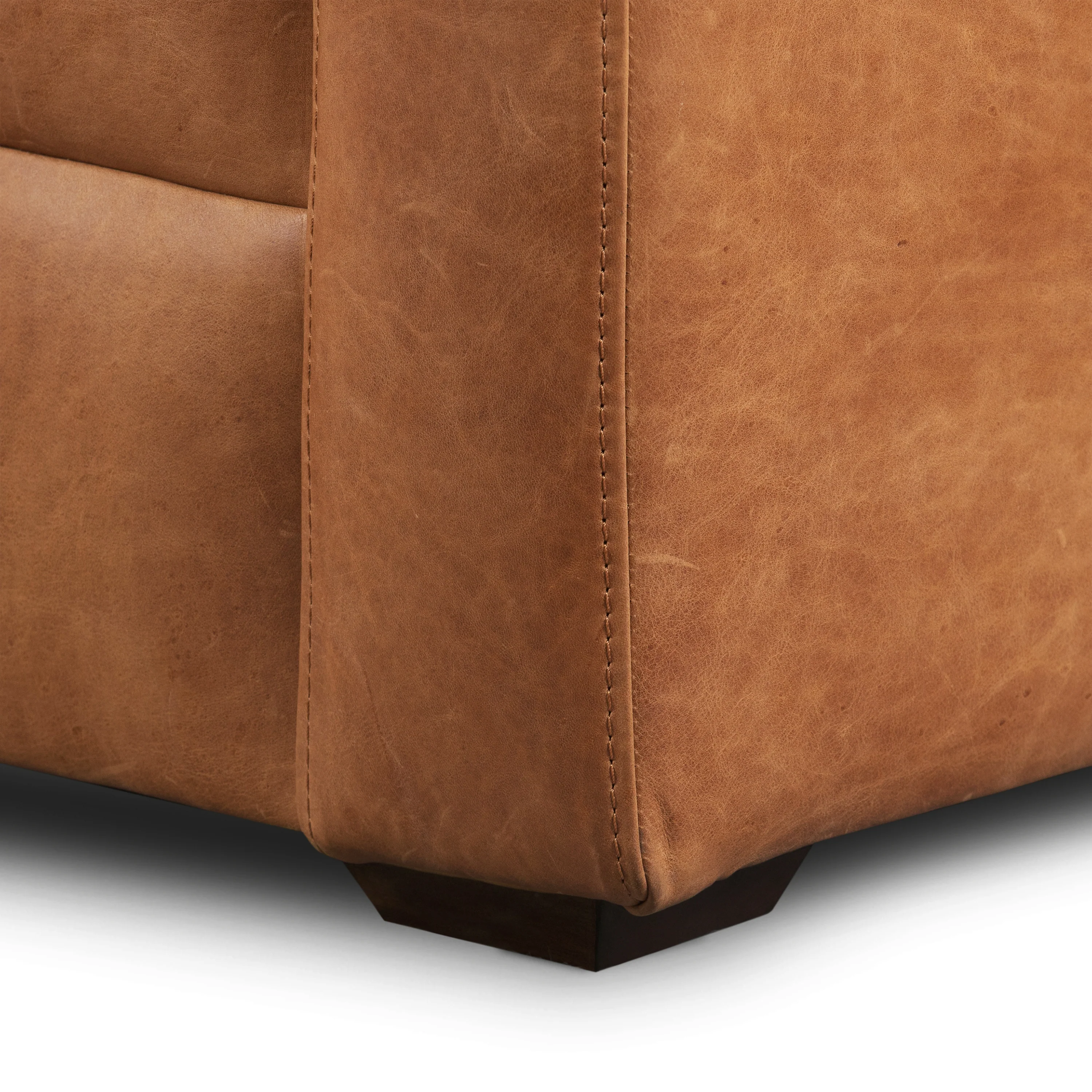 Napa 82" Leather Pull-Out Convertible Sleeper Sofa | Cognac Tan - Image 18
