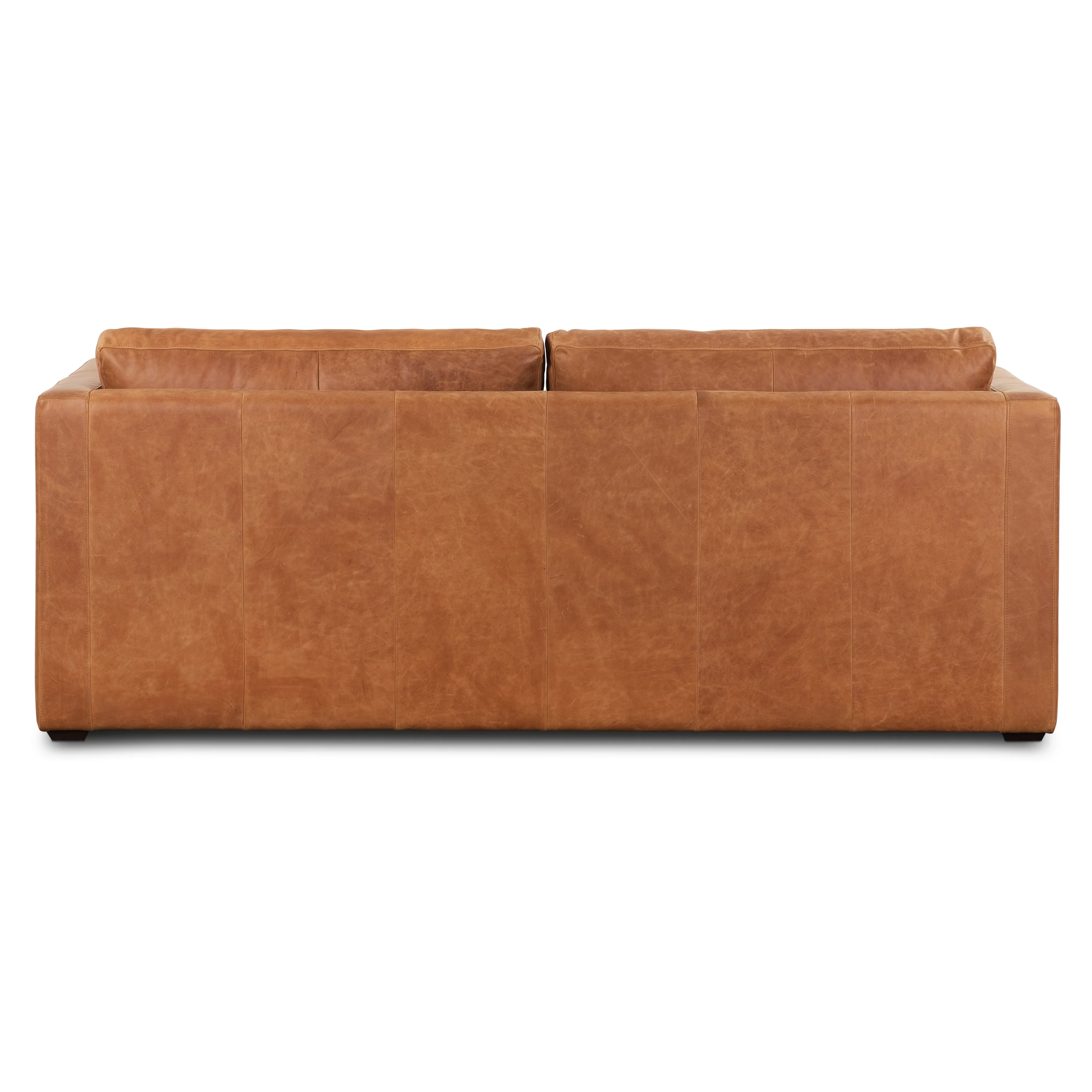 Napa 82" Leather Pull-Out Convertible Sleeper Sofa | Cognac Tan - Image 9