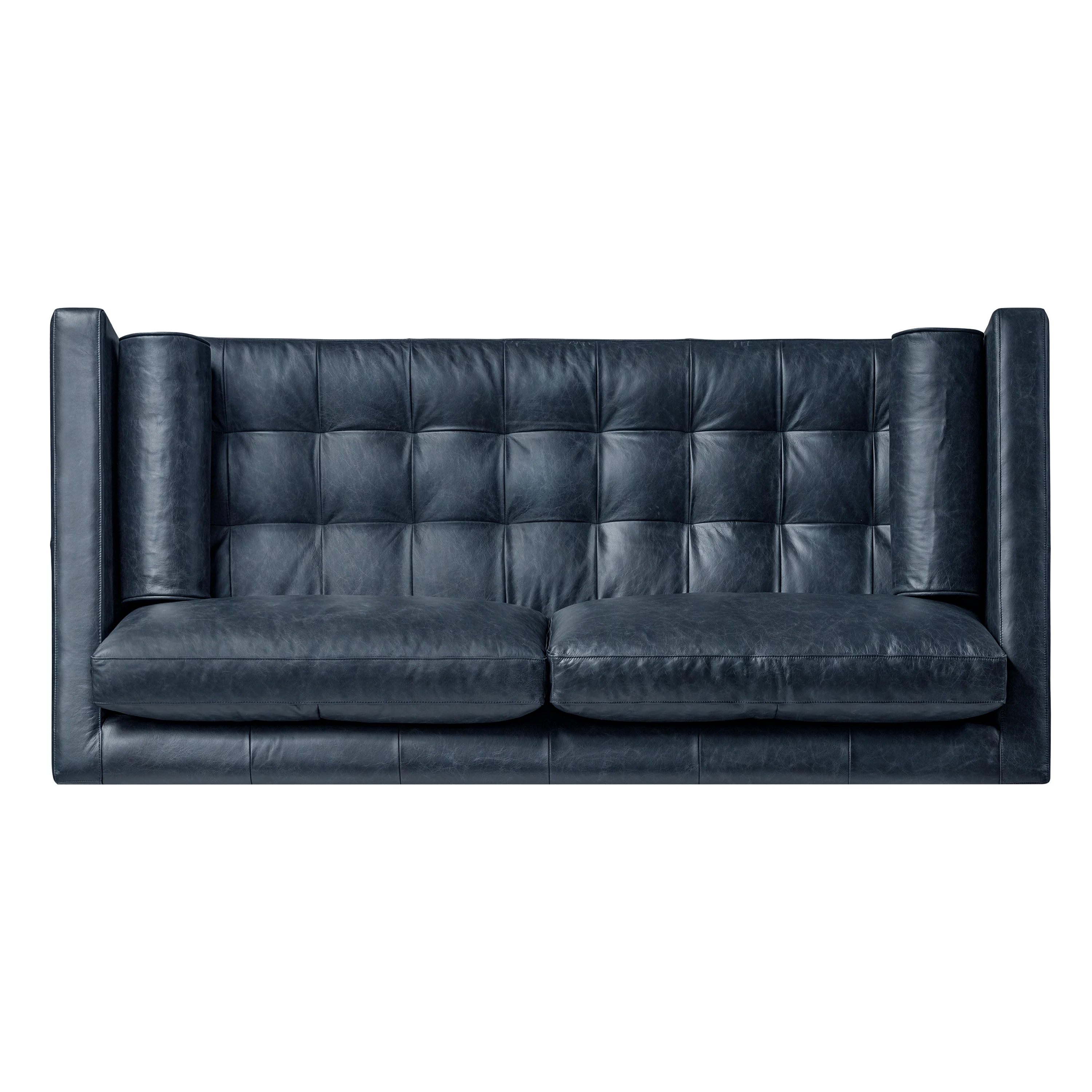 Napa 82" Leather Pull-Out Convertible Sleeper Sofa | Nightfall Blue - Image 10