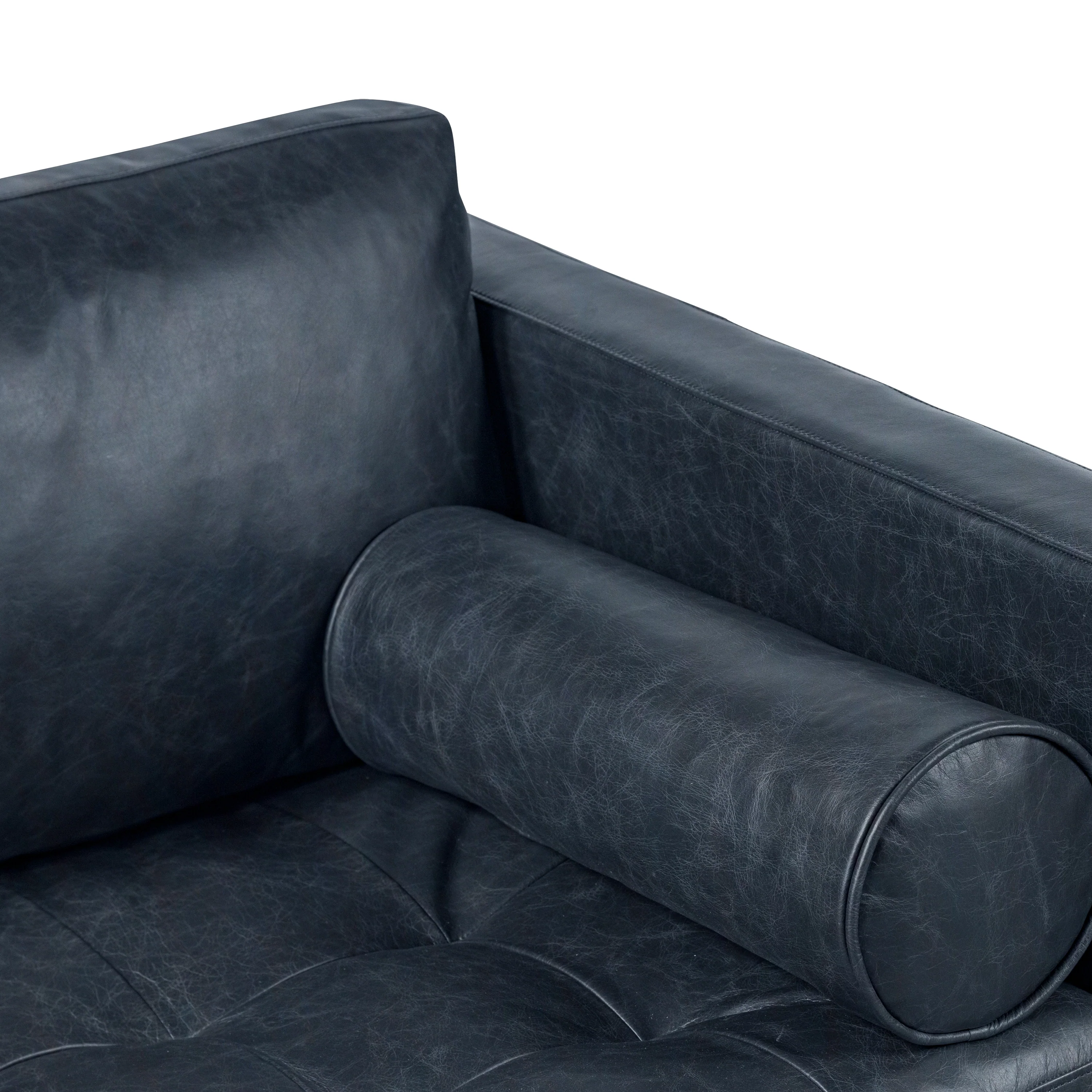 Napa 82" Leather Pull-Out Convertible Sleeper Sofa | Nightfall Blue - Image 15