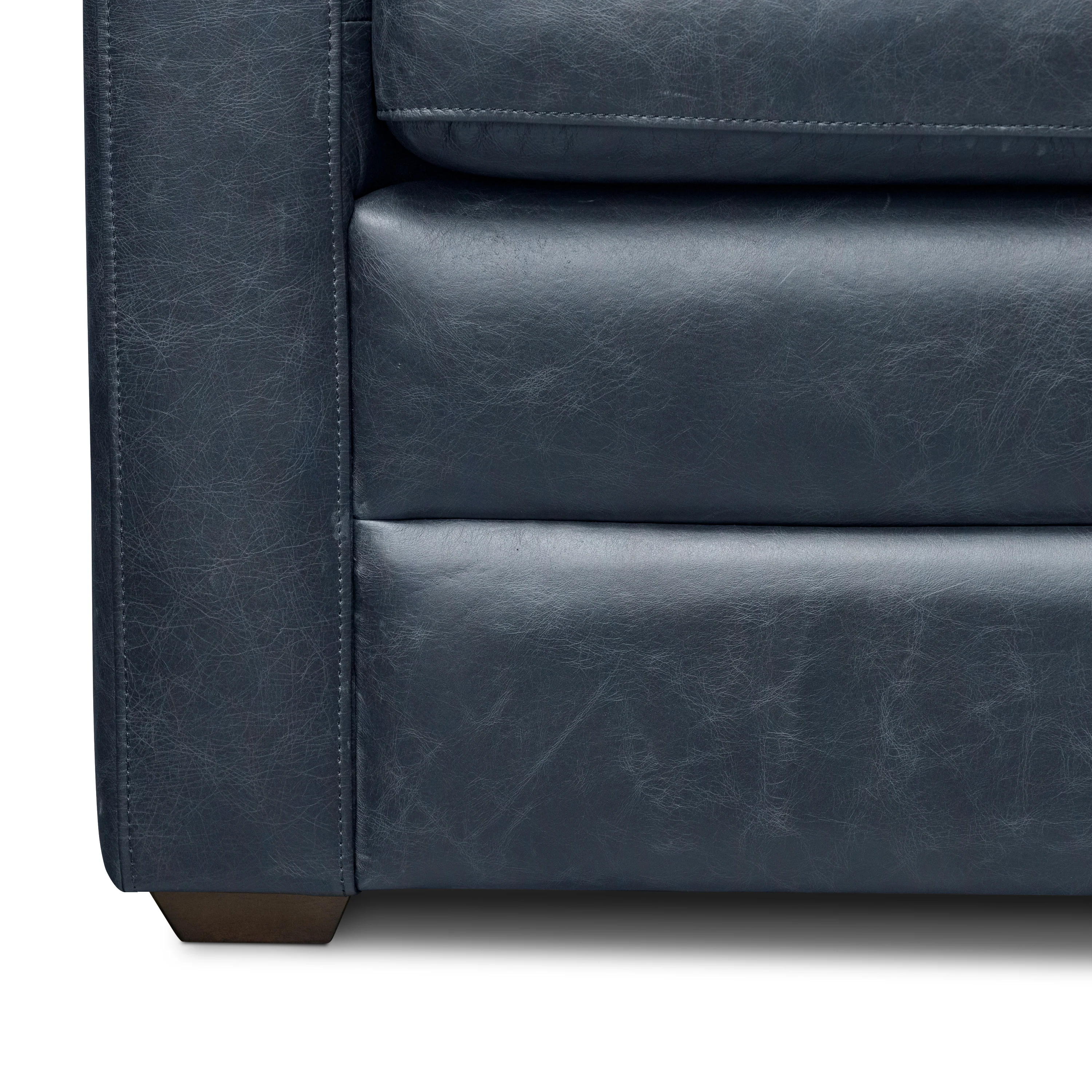 Napa 82" Leather Pull-Out Convertible Sleeper Sofa | Nightfall Blue - Image 16