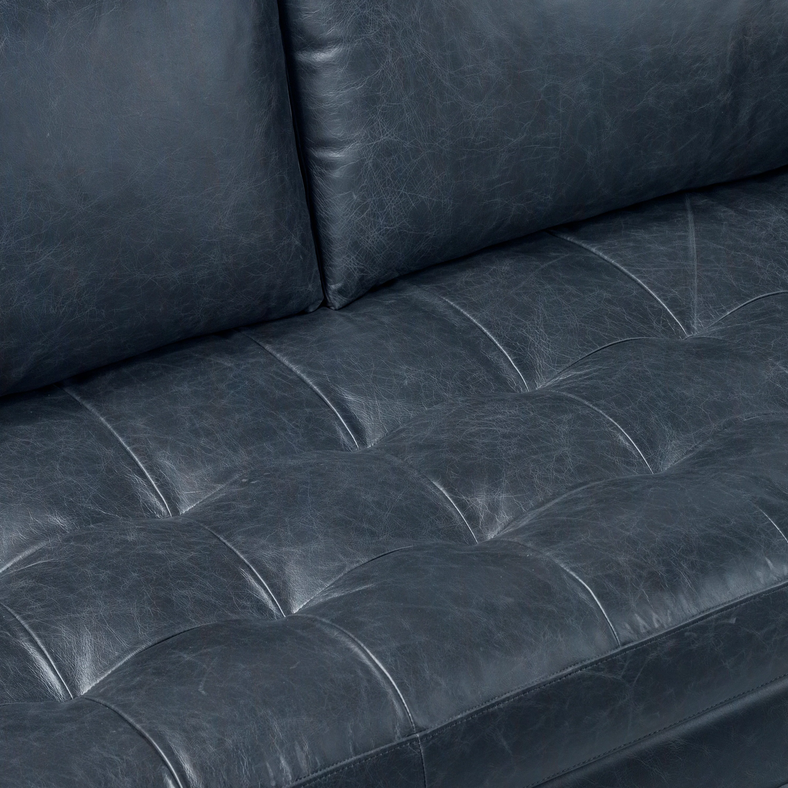 Napa 82" Leather Pull-Out Convertible Sleeper Sofa | Nightfall Blue - Image 18