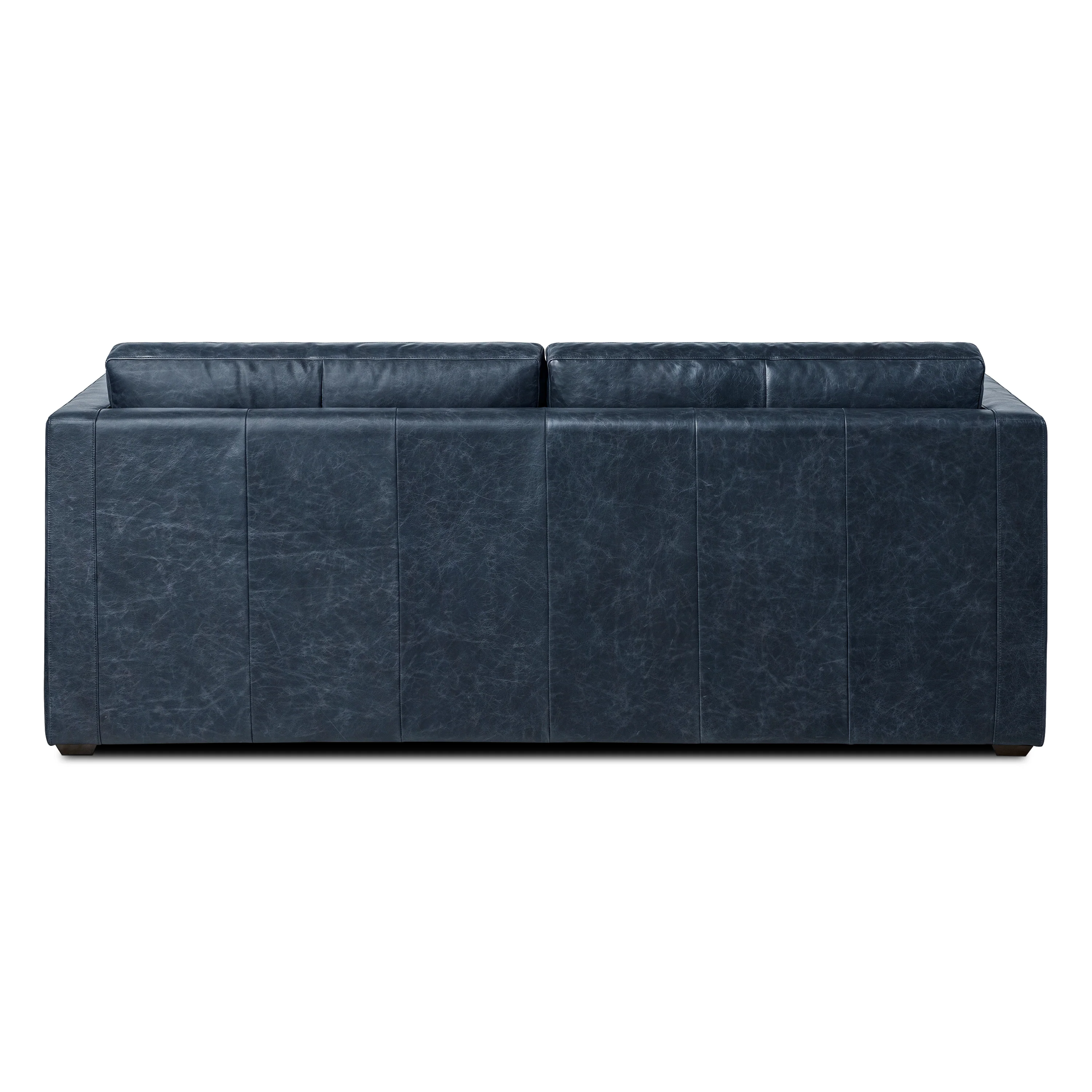 Napa 82" Leather Pull-Out Convertible Sleeper Sofa | Nightfall Blue - Image 9