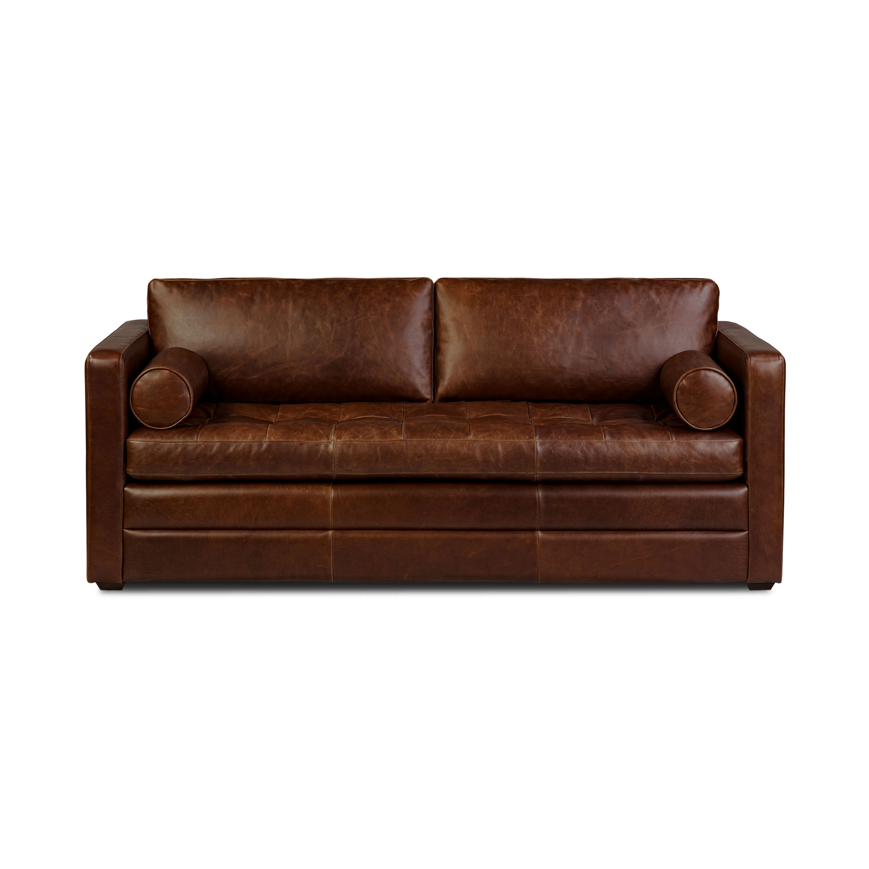Napa 82" Leather Pull-Out Convertible Sleeper Sofa | Oscuro Brown - Image 5