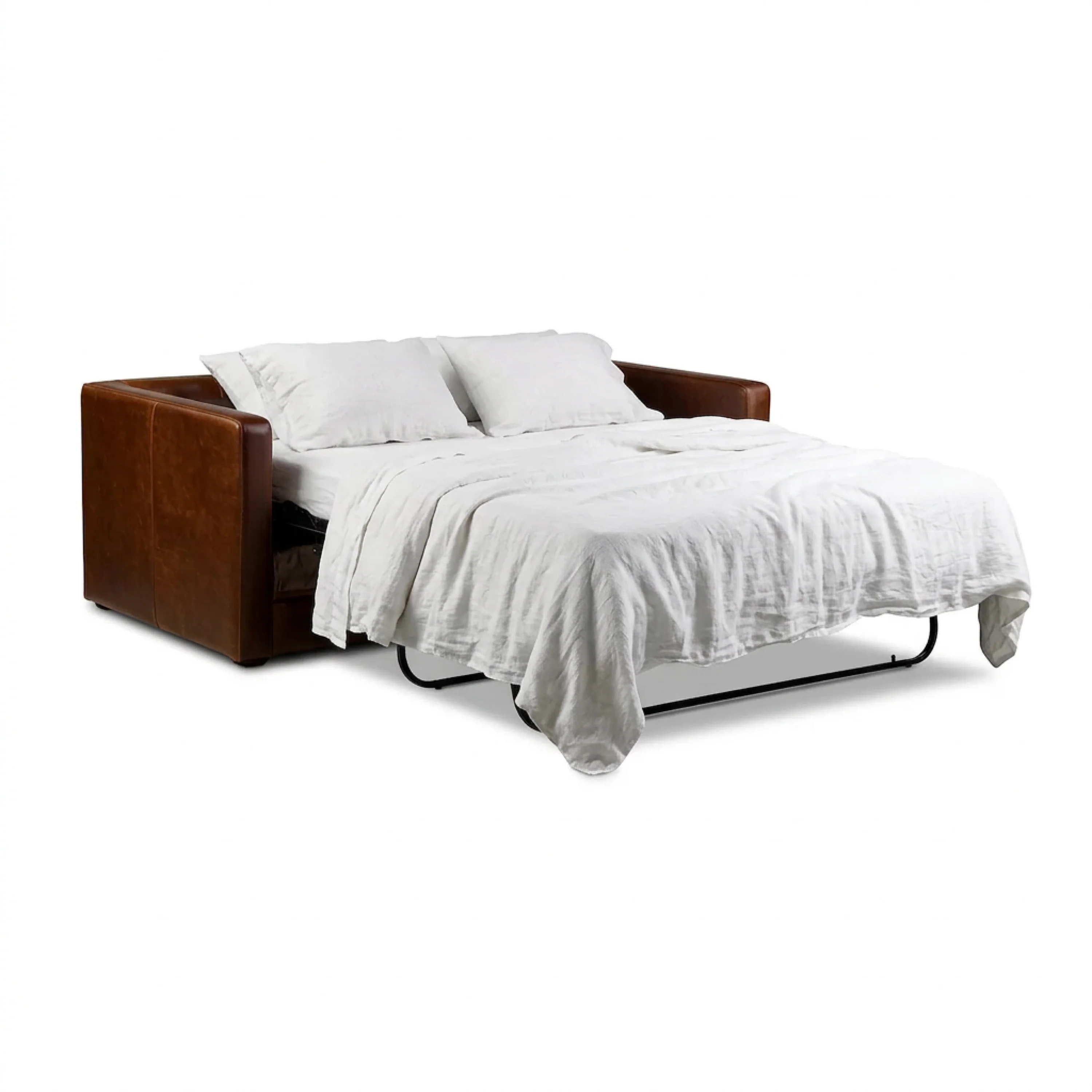 Napa 82" Leather Pull-Out Convertible Sleeper Sofa | Oscuro Brown - Image 8
