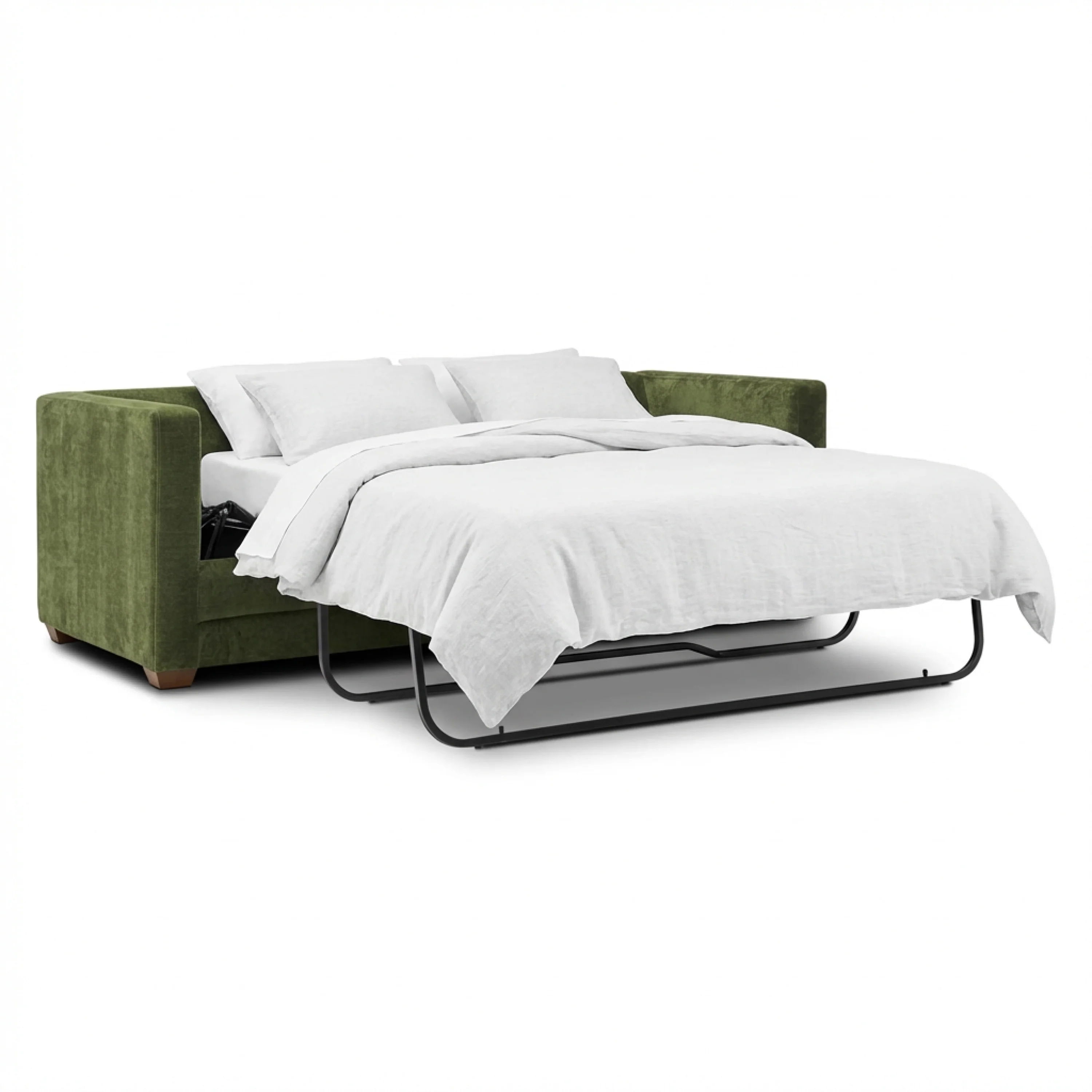 Napa 82" Pull-Out Sofa Bed | Distressed Green Velvet - Image 10