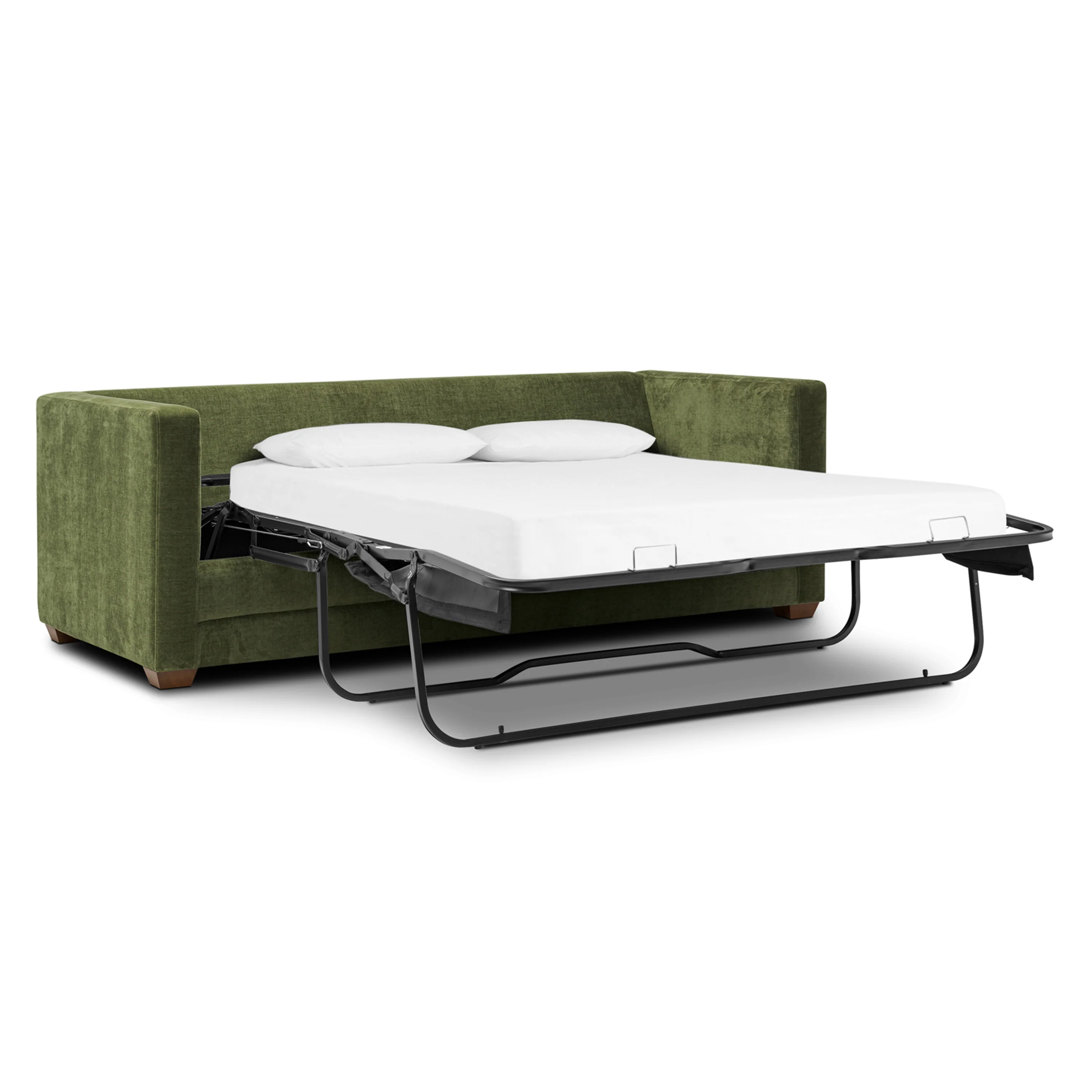 Napa 82" Pull-Out Sofa Bed | Distressed Green Velvet - Image 9