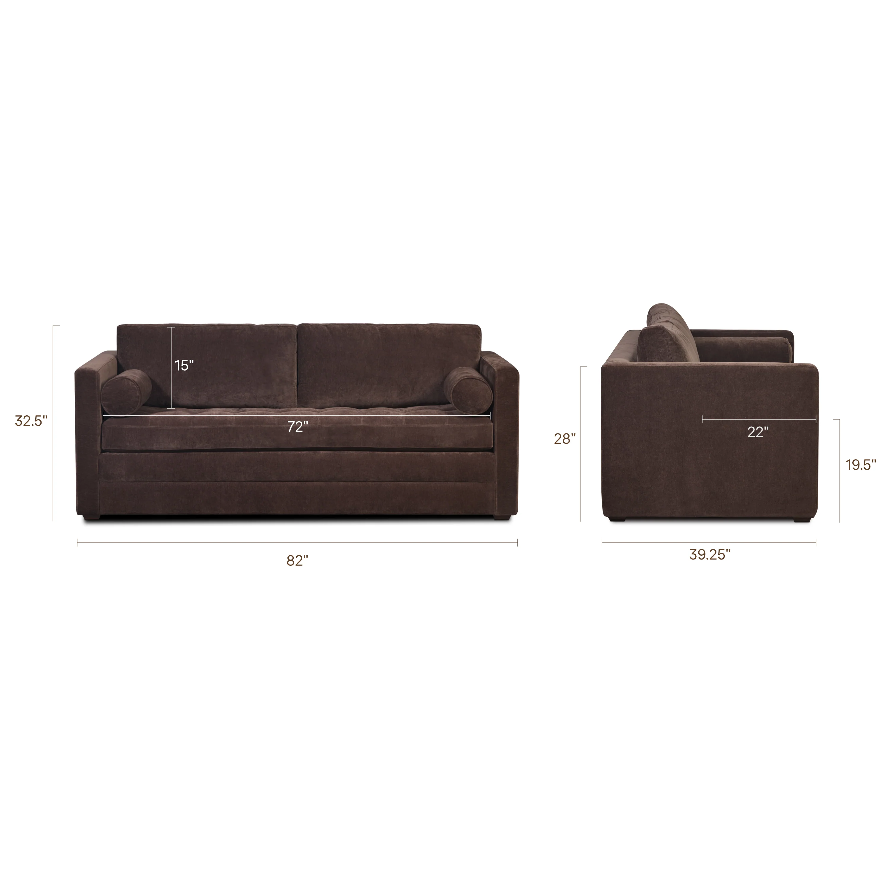 Napa 82" Pull-Out Sofa Bed | Sable Brown - Image 17
