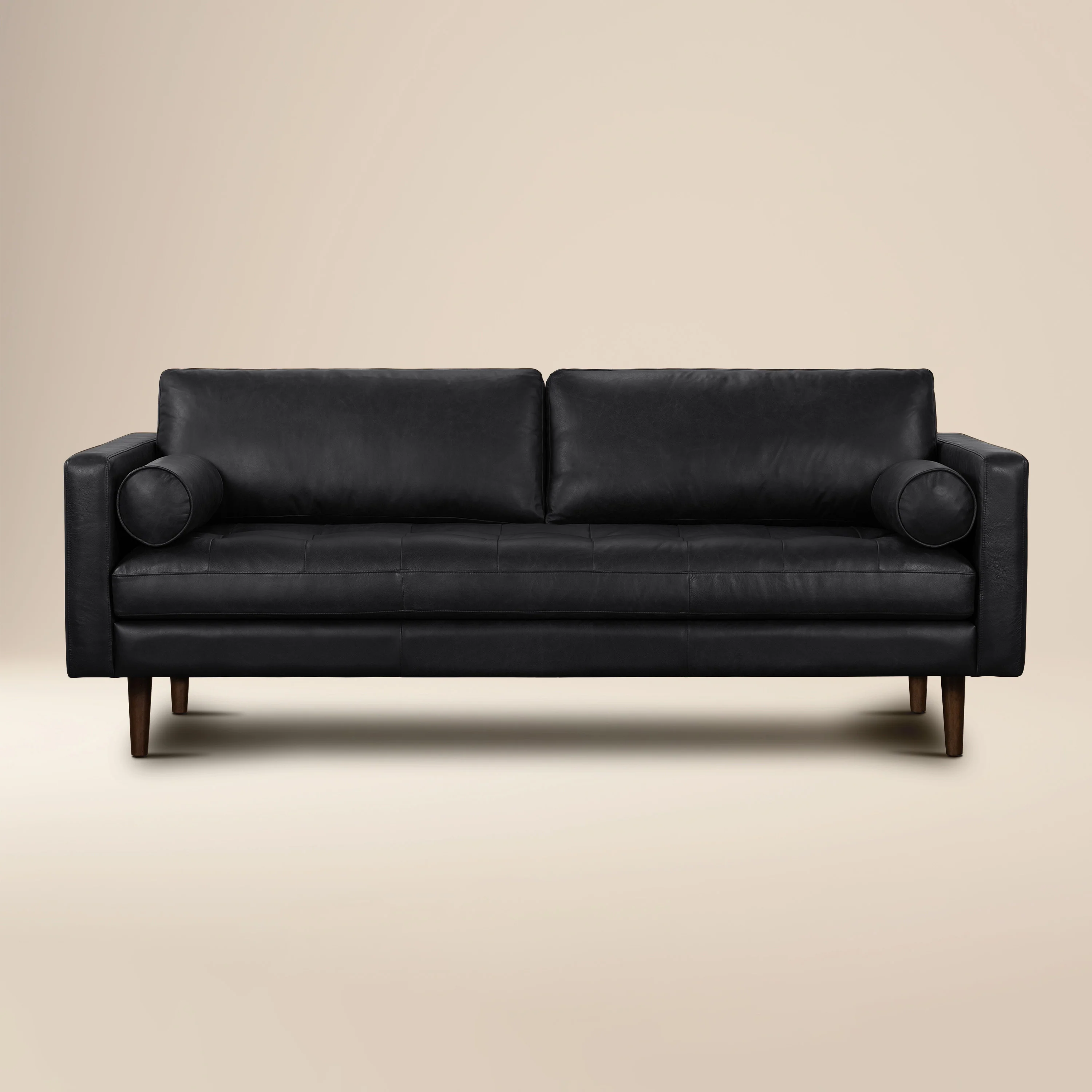 Napa 88.5” Leather Sofa | Onyx Black