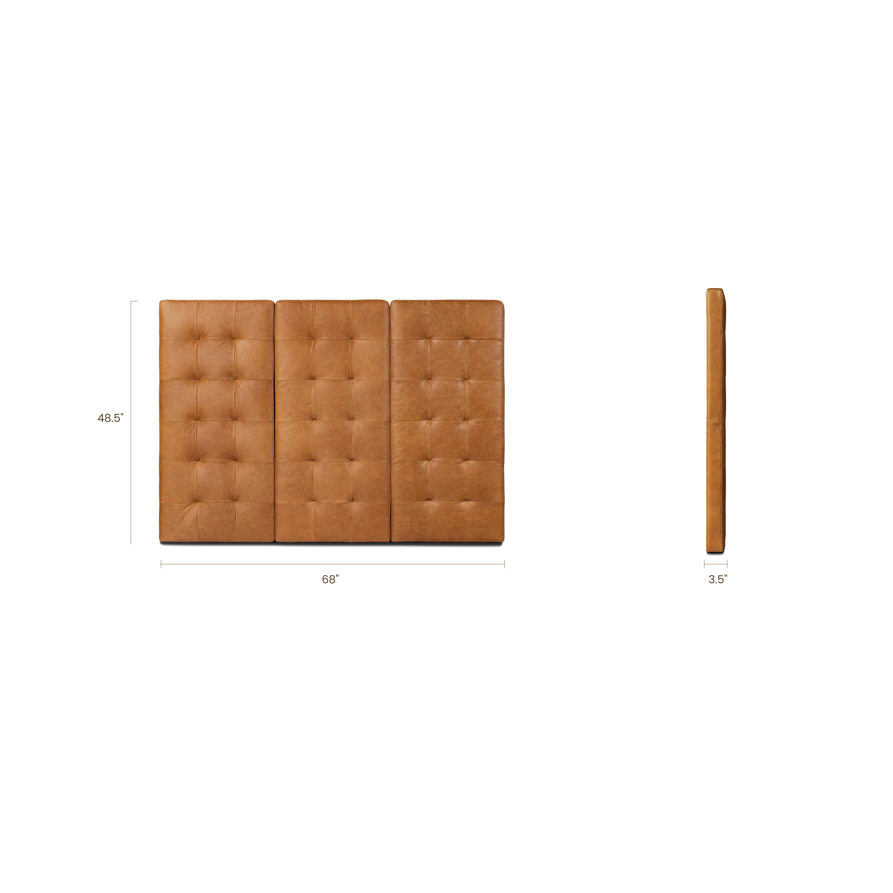 Napa Leather Bed Headboard | Saddle Tan | Queen - Image 10