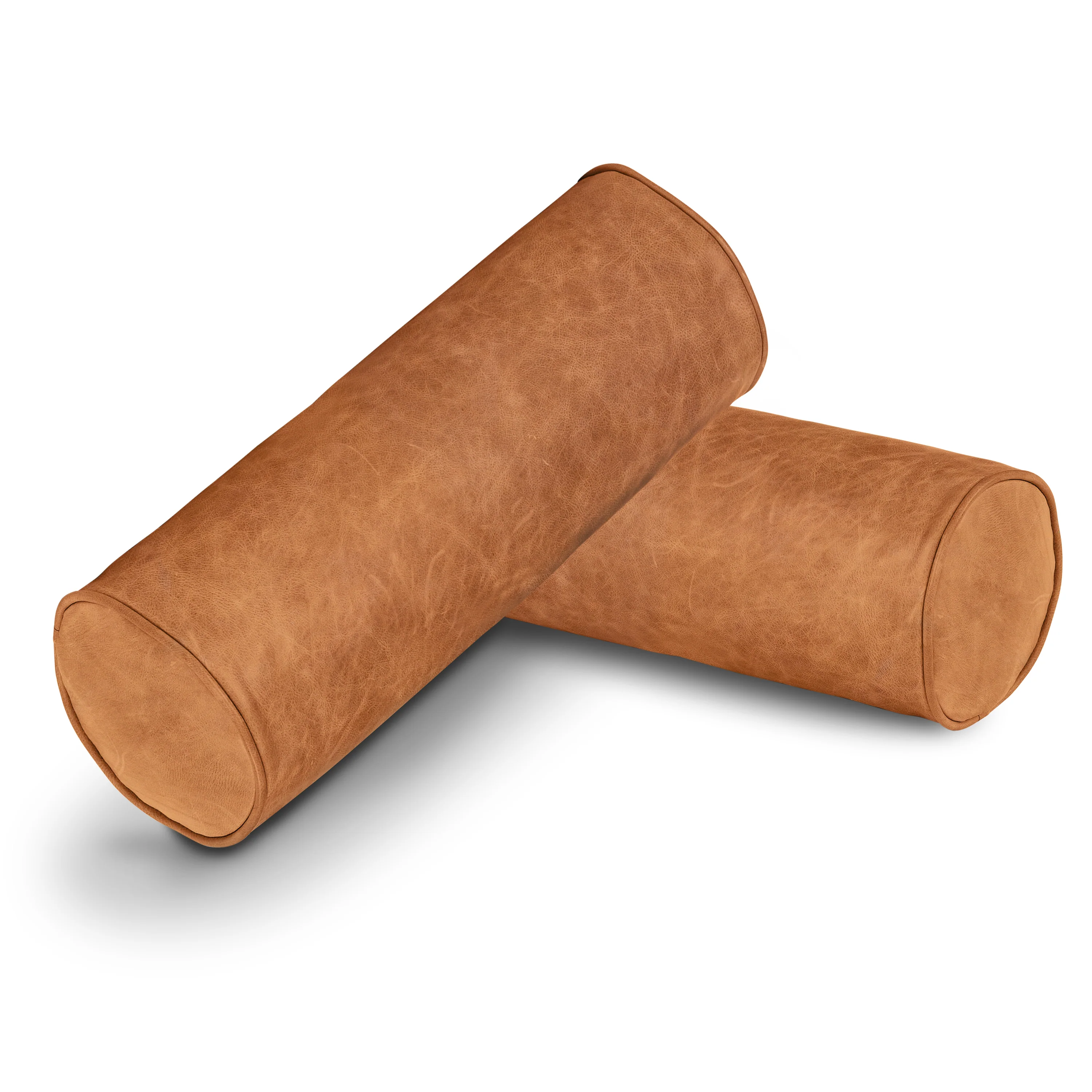 Napa Leather Bolster Pillow Set | Cognac Tan - Image 3