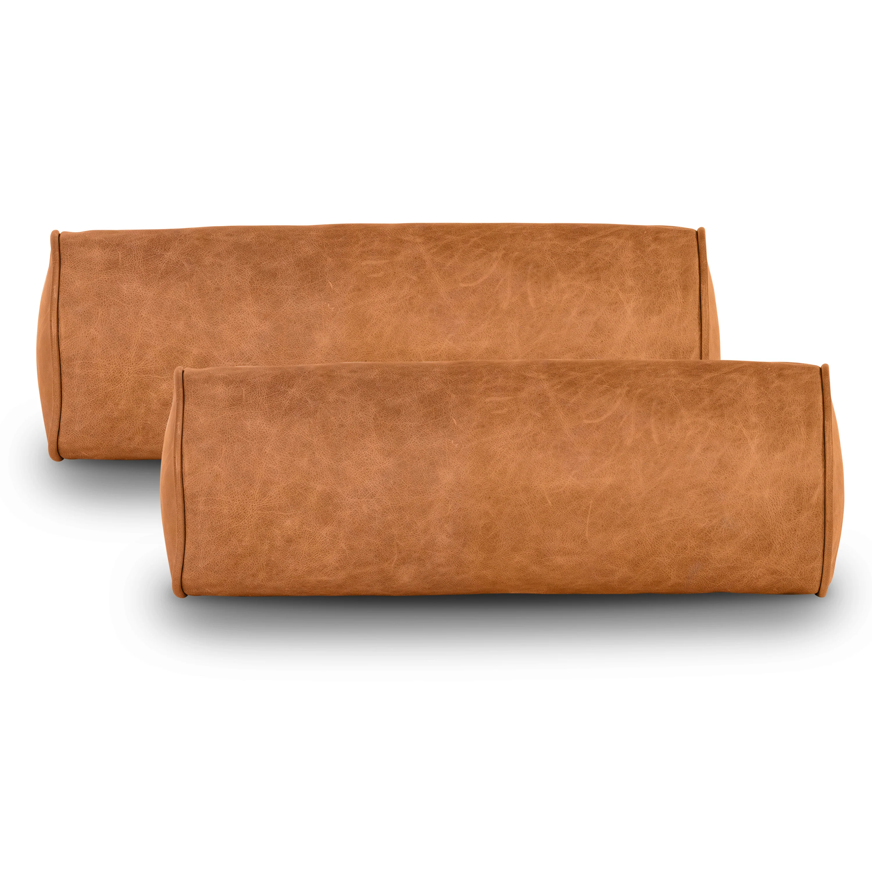 Napa Leather Bolster Pillow Set | Cognac Tan - Image 5