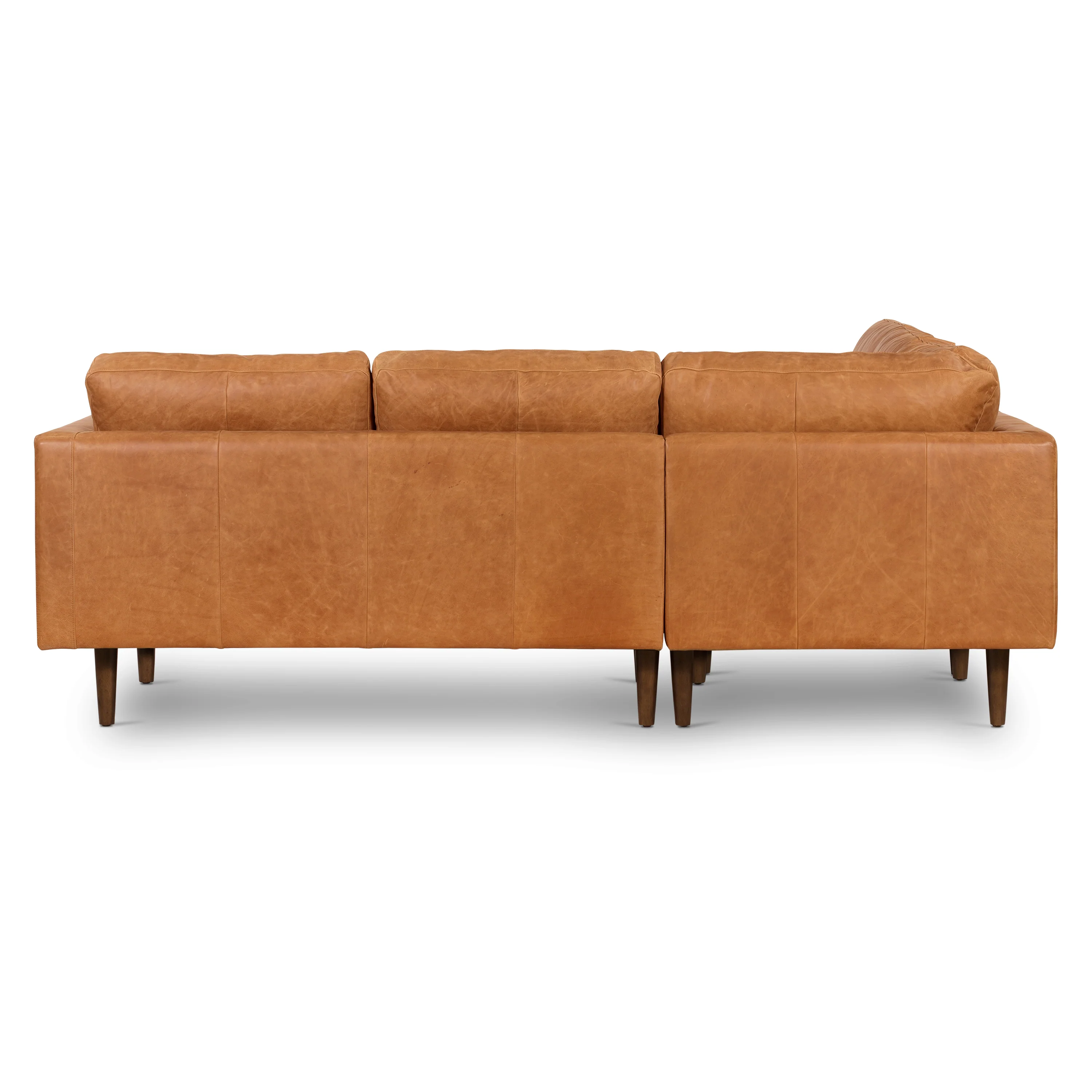 Napa 98" Leather L-Shaped Corner Sectional Sofa | Cognac Tan - Image 6