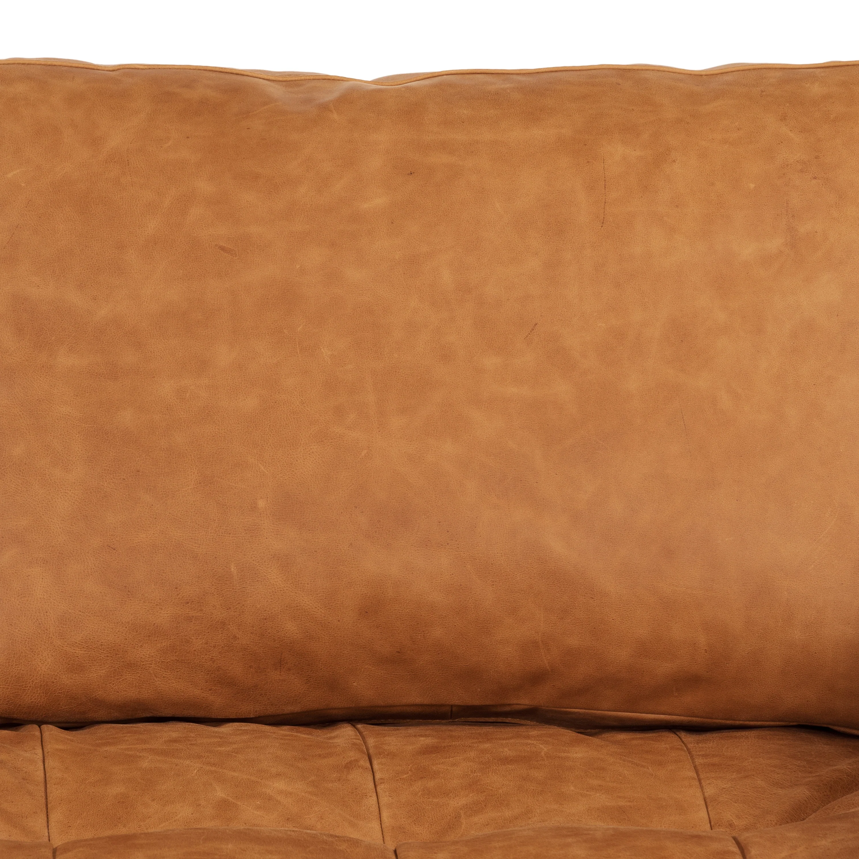 Napa 98" Leather L-Shaped Corner Sectional Sofa | Cognac Tan - Image 9