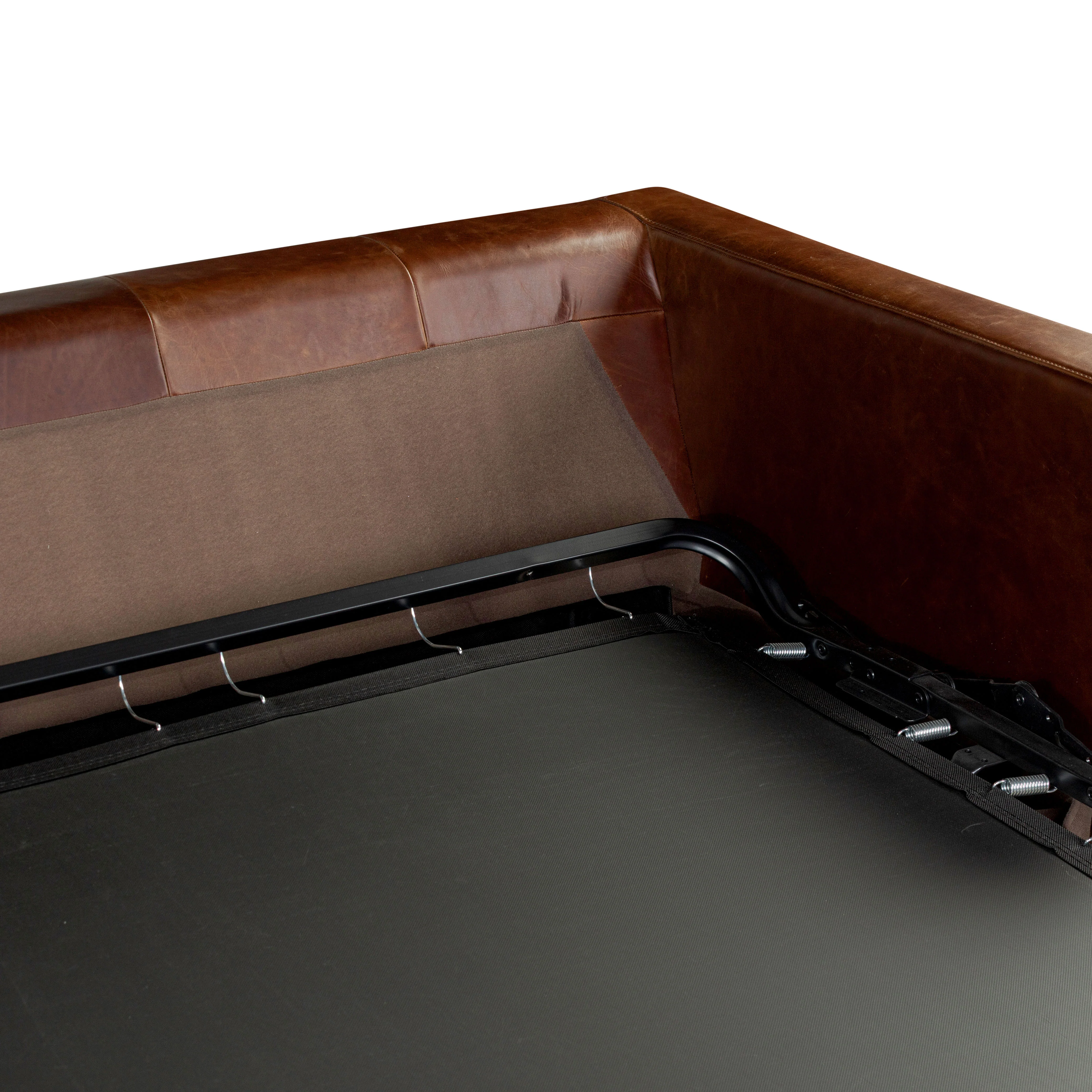 Napa 113.5" Leather Left-Facing Pull-Out Sleeper Sectional Sofa | Oscuro Brown - Image 16