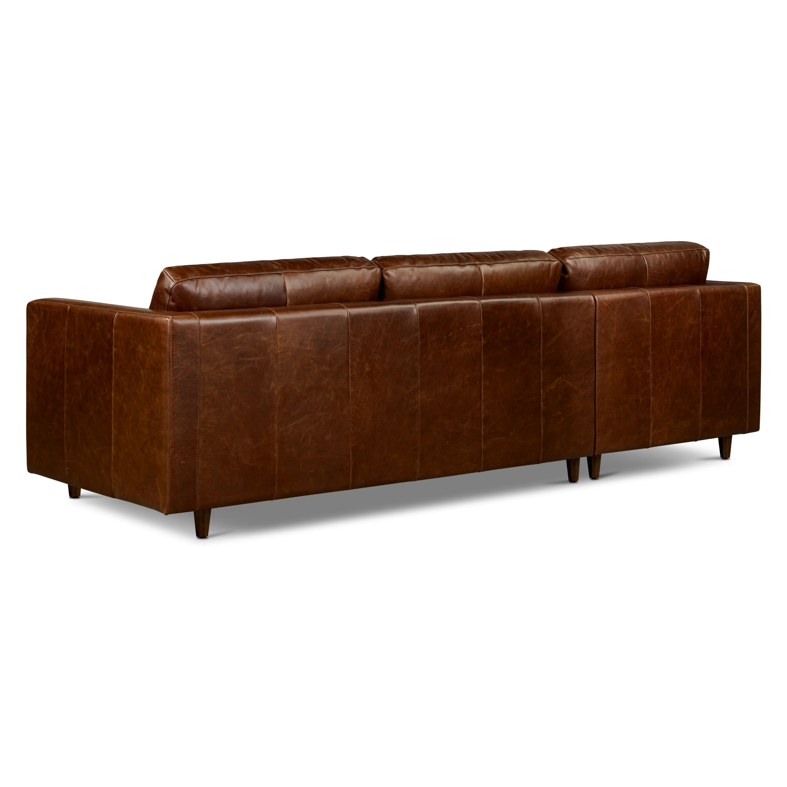 Napa 113.5" Leather Left-Facing Pull-Out Sleeper Sectional Sofa | Oscuro Brown - Image 6