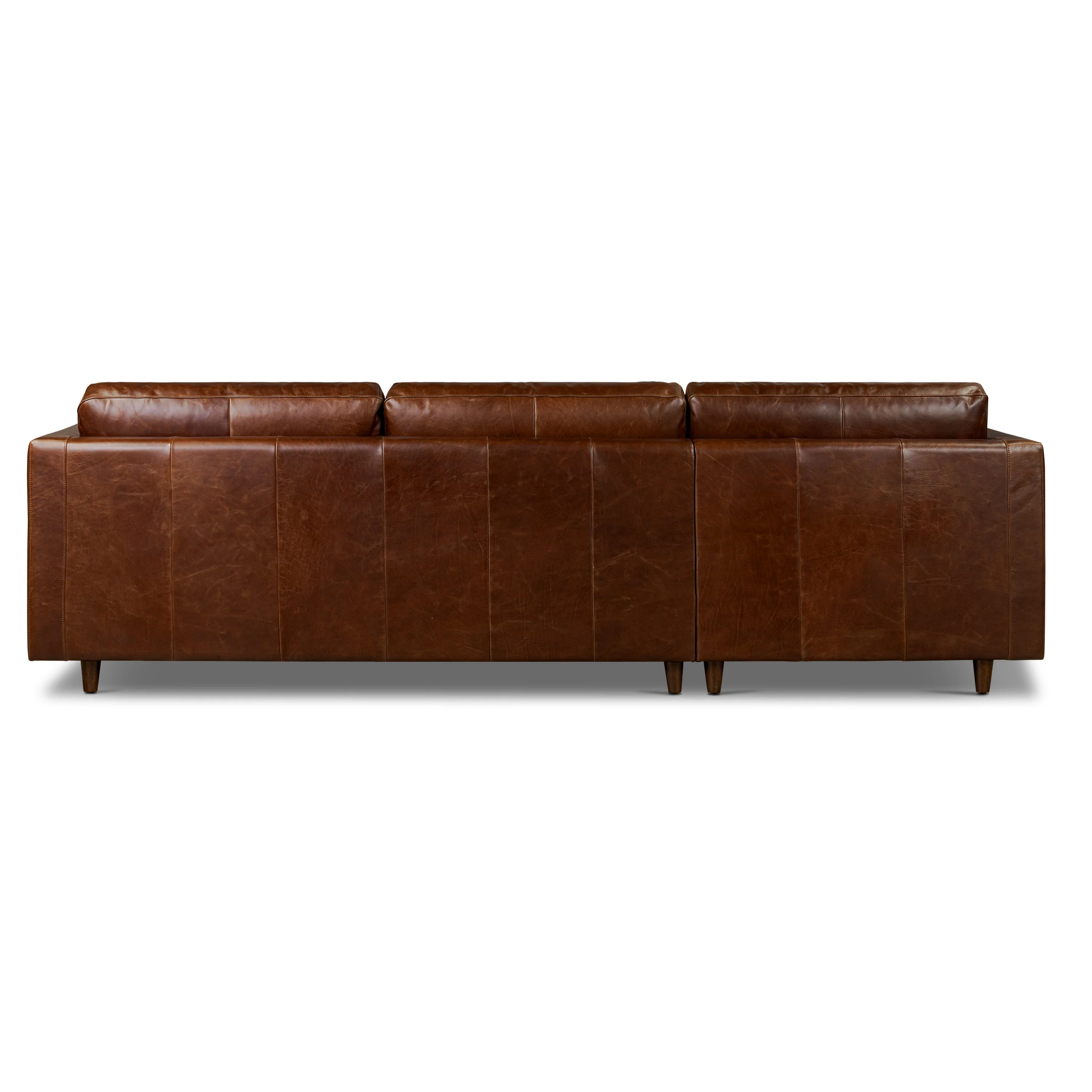Napa 113.5" Leather Left-Facing Pull-Out Sleeper Sectional Sofa | Oscuro Brown - Image 7