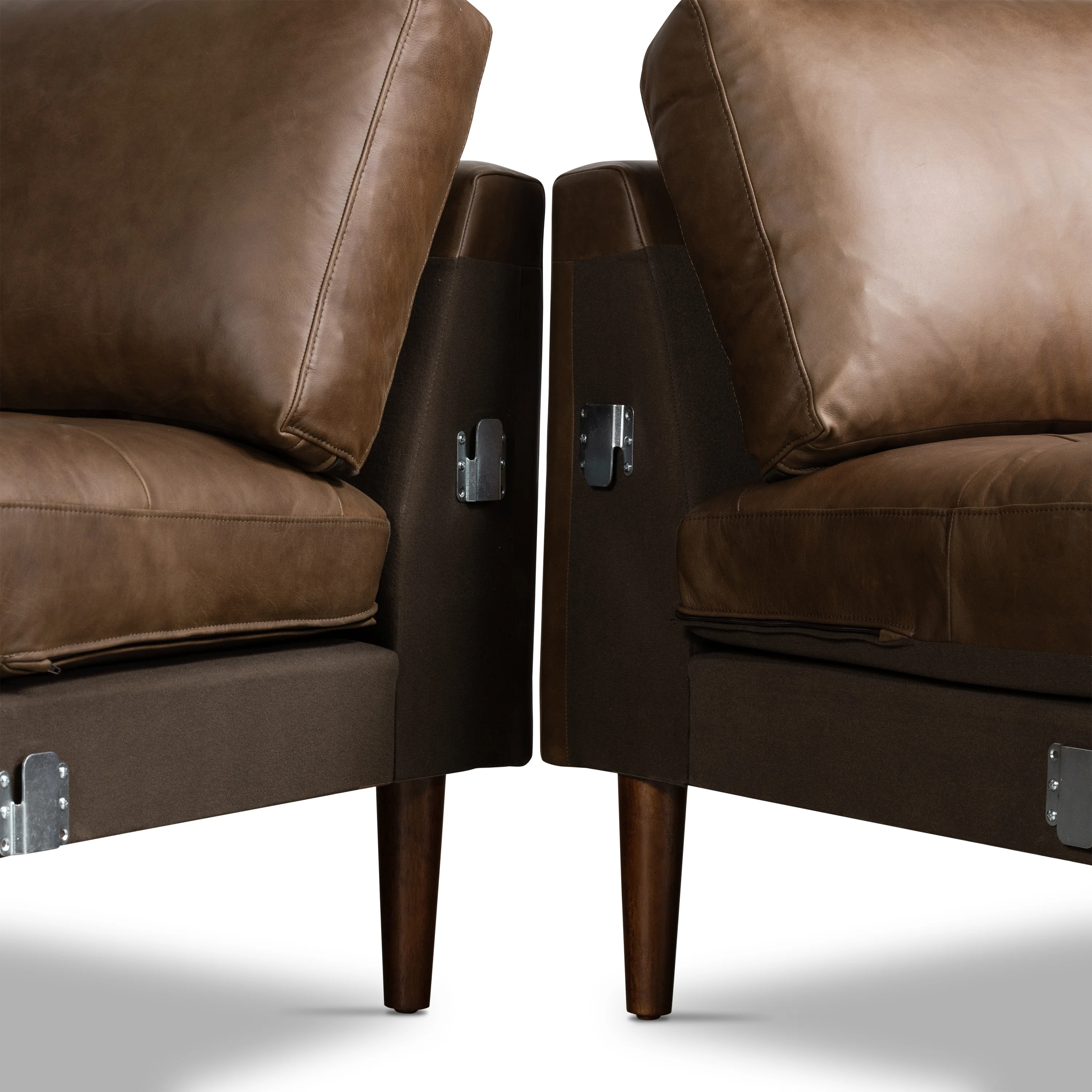 Napa 104.5" Leather Left-Facing Sectional Sofa | Cocoa Brown - Image 11