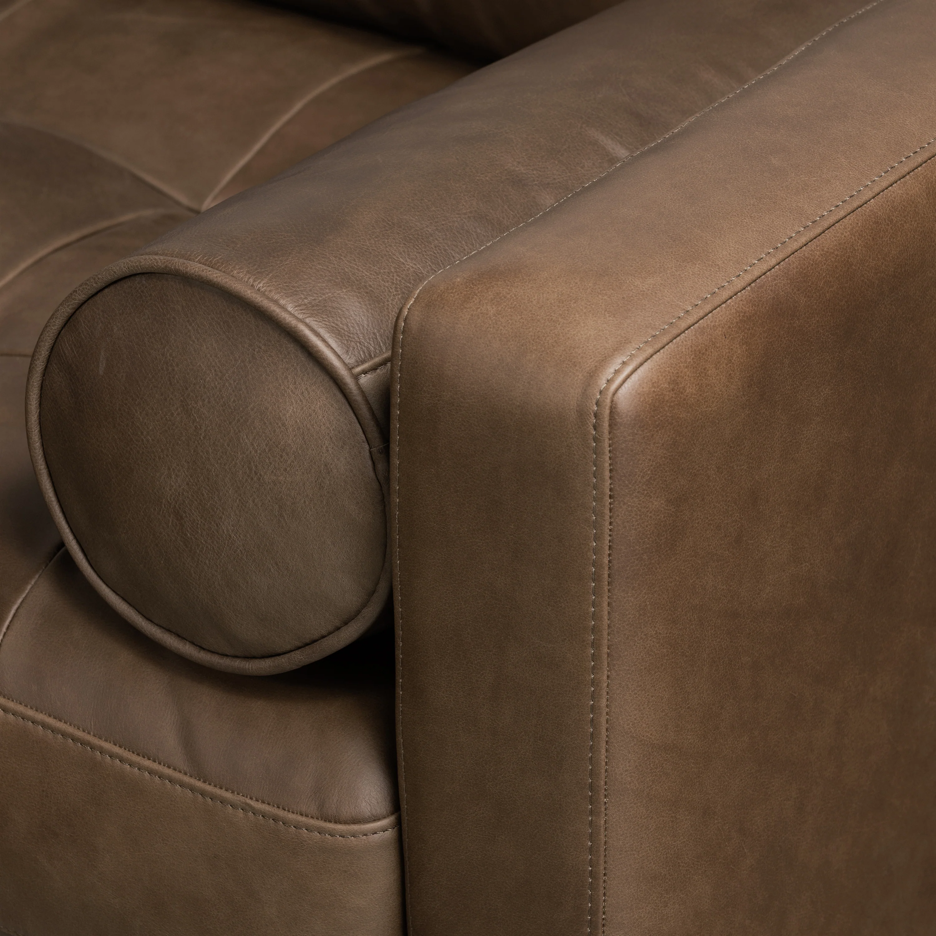 Napa 104.5" Leather Left-Facing Sectional Sofa | Cocoa Brown - Image 12