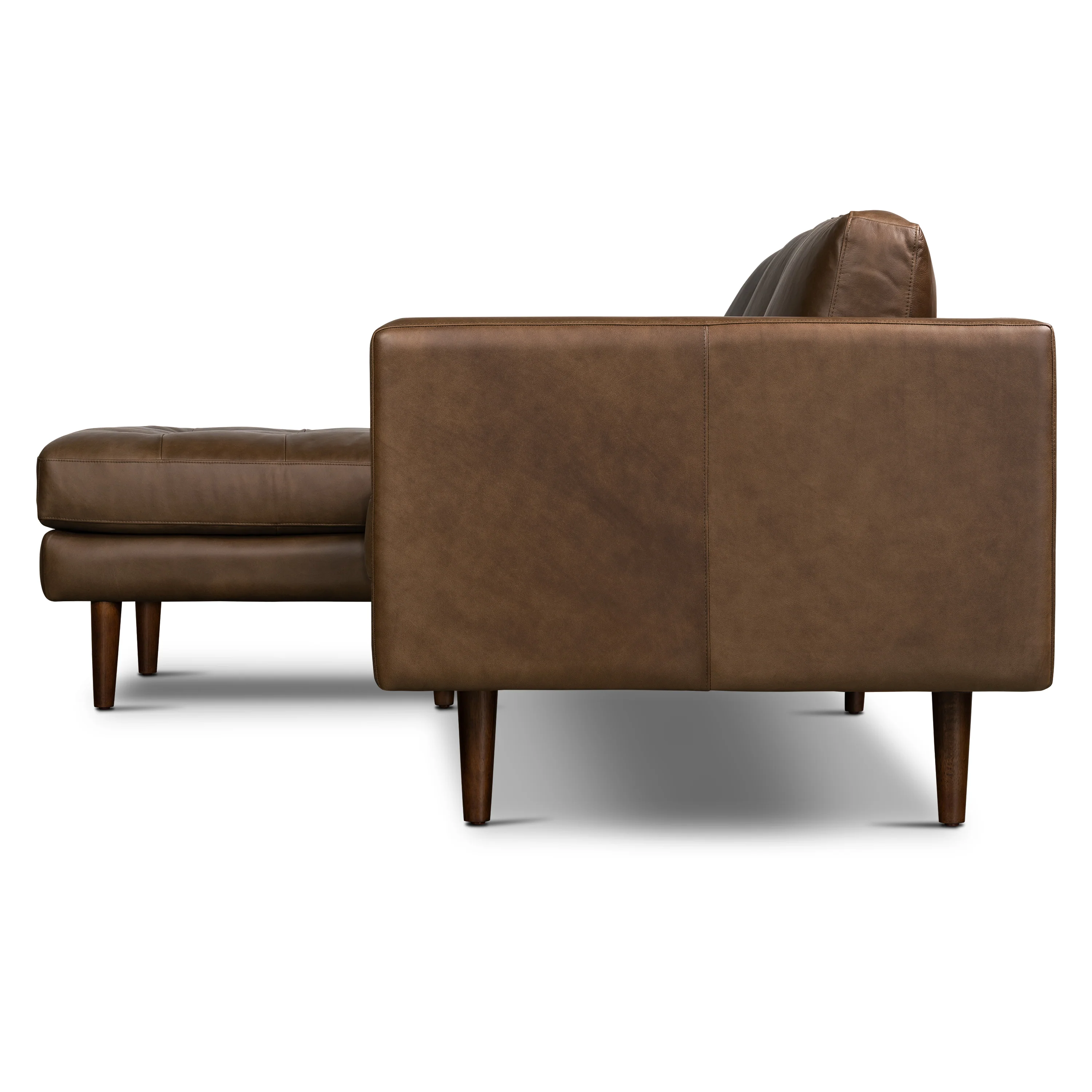 Napa 104.5" Leather Left-Facing Sectional Sofa | Cocoa Brown - Image 4