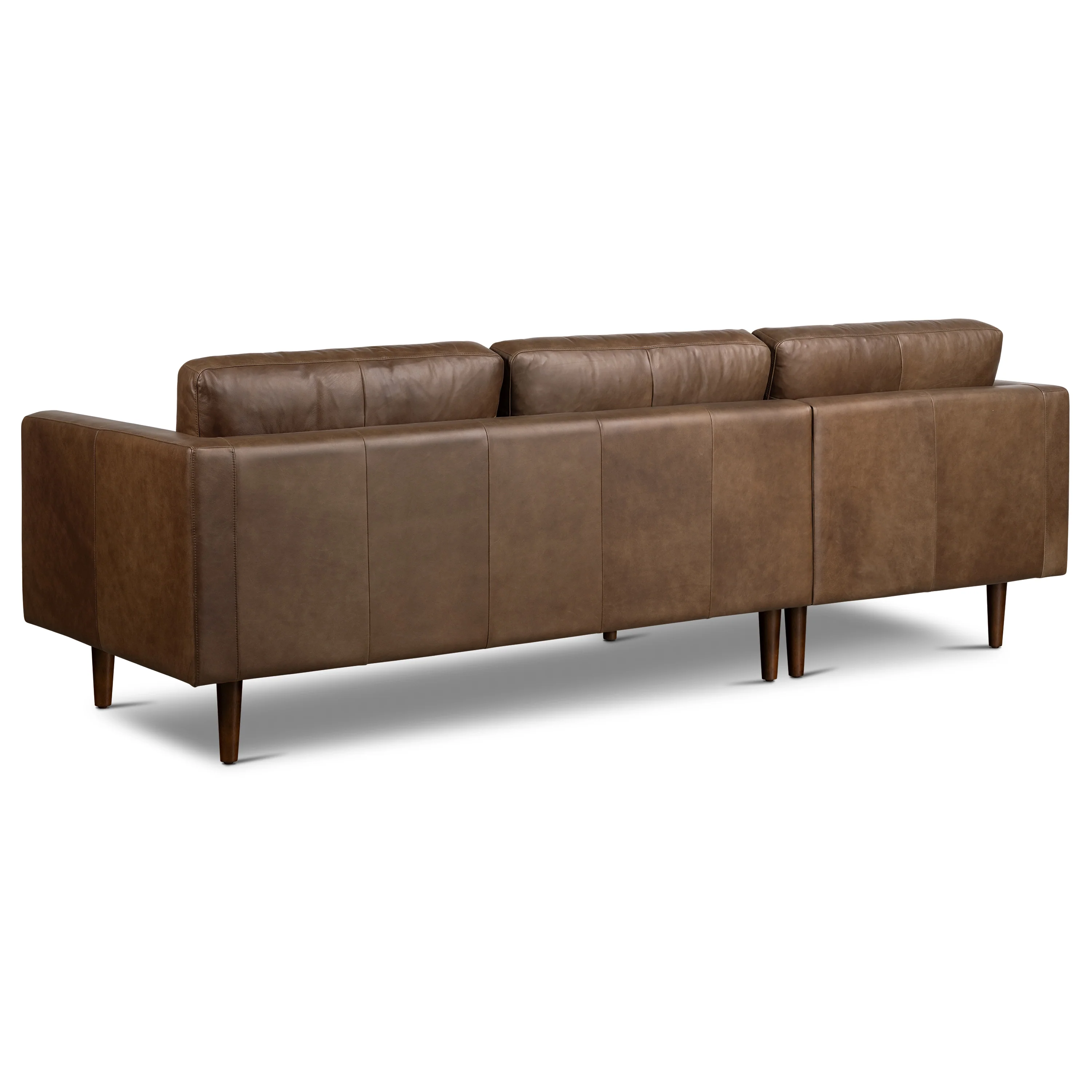 Napa 104.5" Leather Left-Facing Sectional Sofa | Cocoa Brown - Image 5