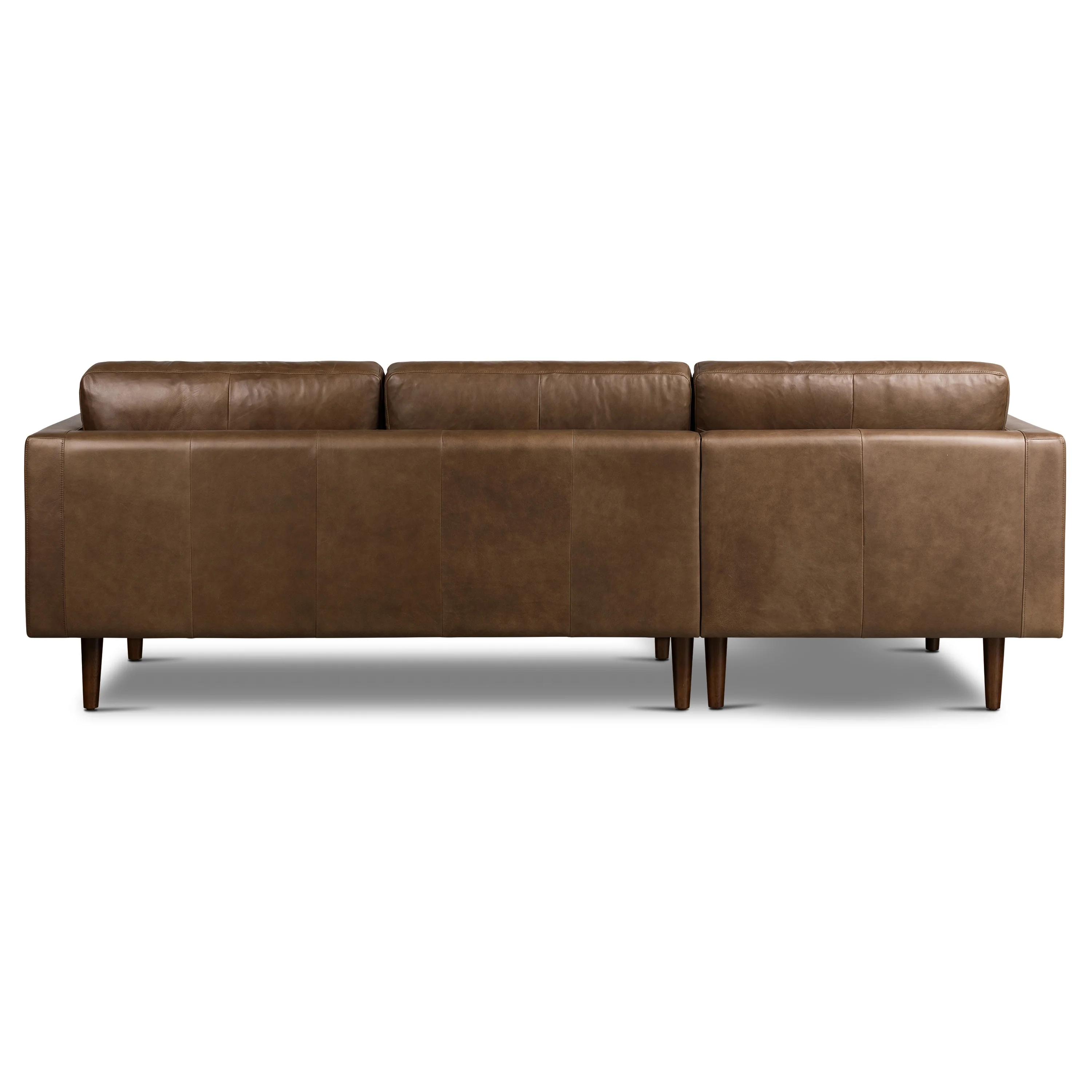 Napa 104.5" Leather Left-Facing Sectional Sofa | Cocoa Brown - Image 6