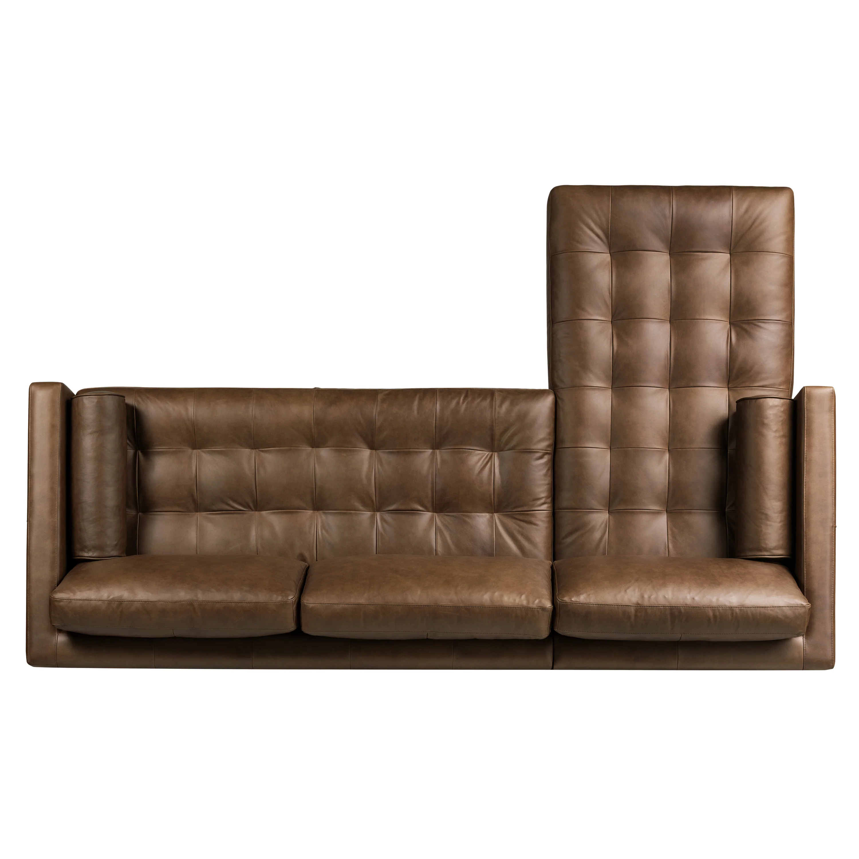 Napa 104.5" Leather Left-Facing Sectional Sofa | Cocoa Brown - Image 7