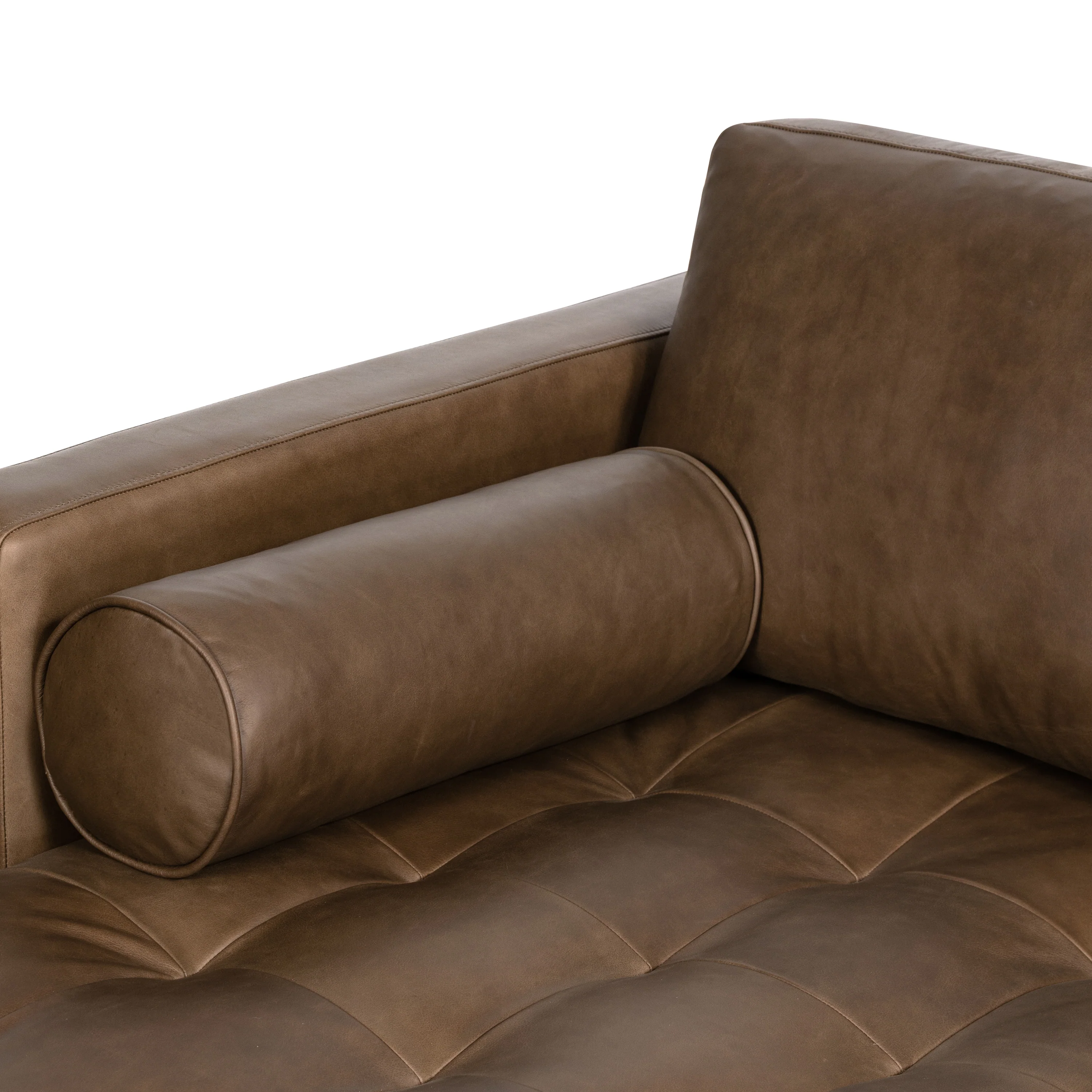 Napa 104.5" Leather Left-Facing Sectional Sofa | Cocoa Brown - Image 8