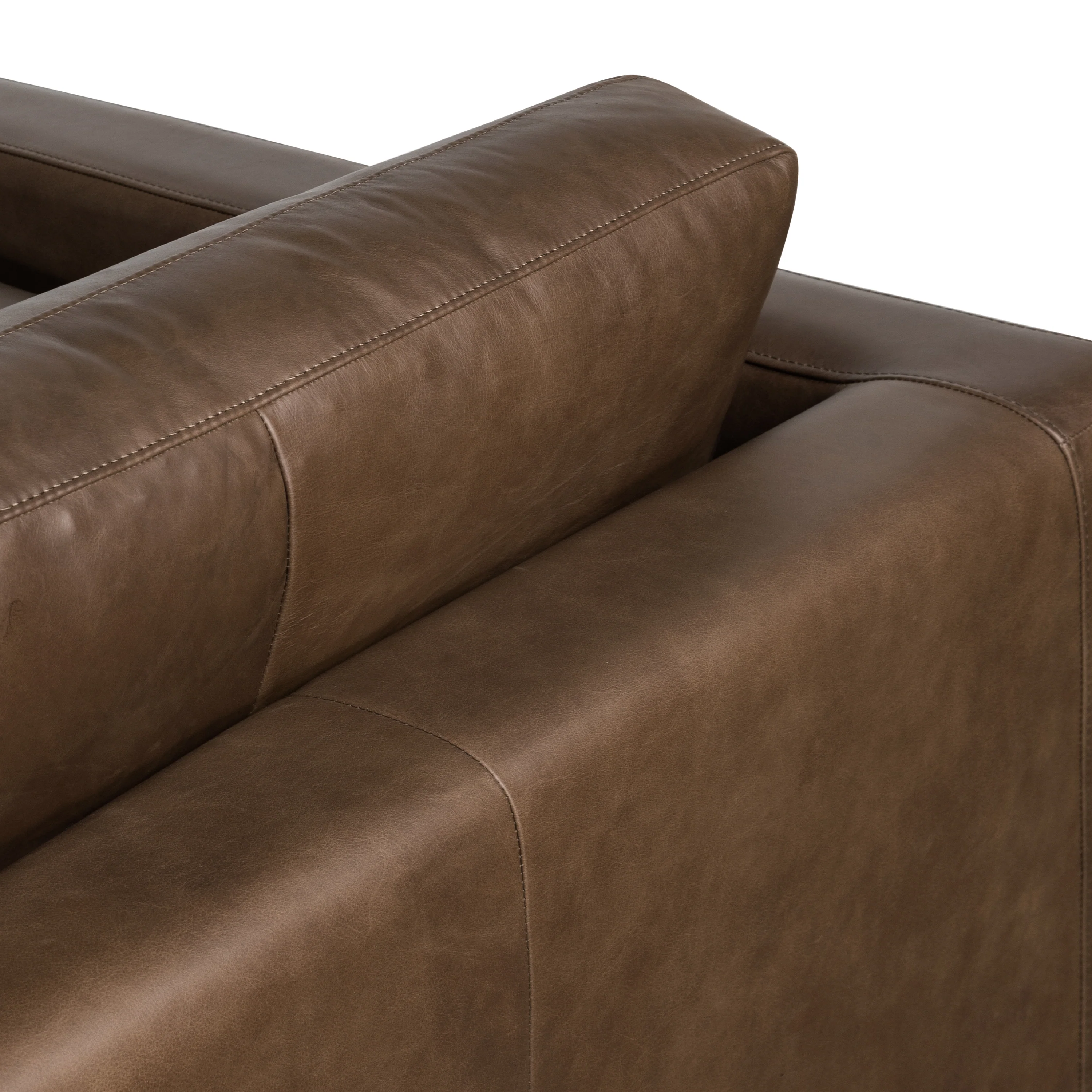 Napa 104.5" Leather Left-Facing Sectional Sofa | Cocoa Brown - Image 9