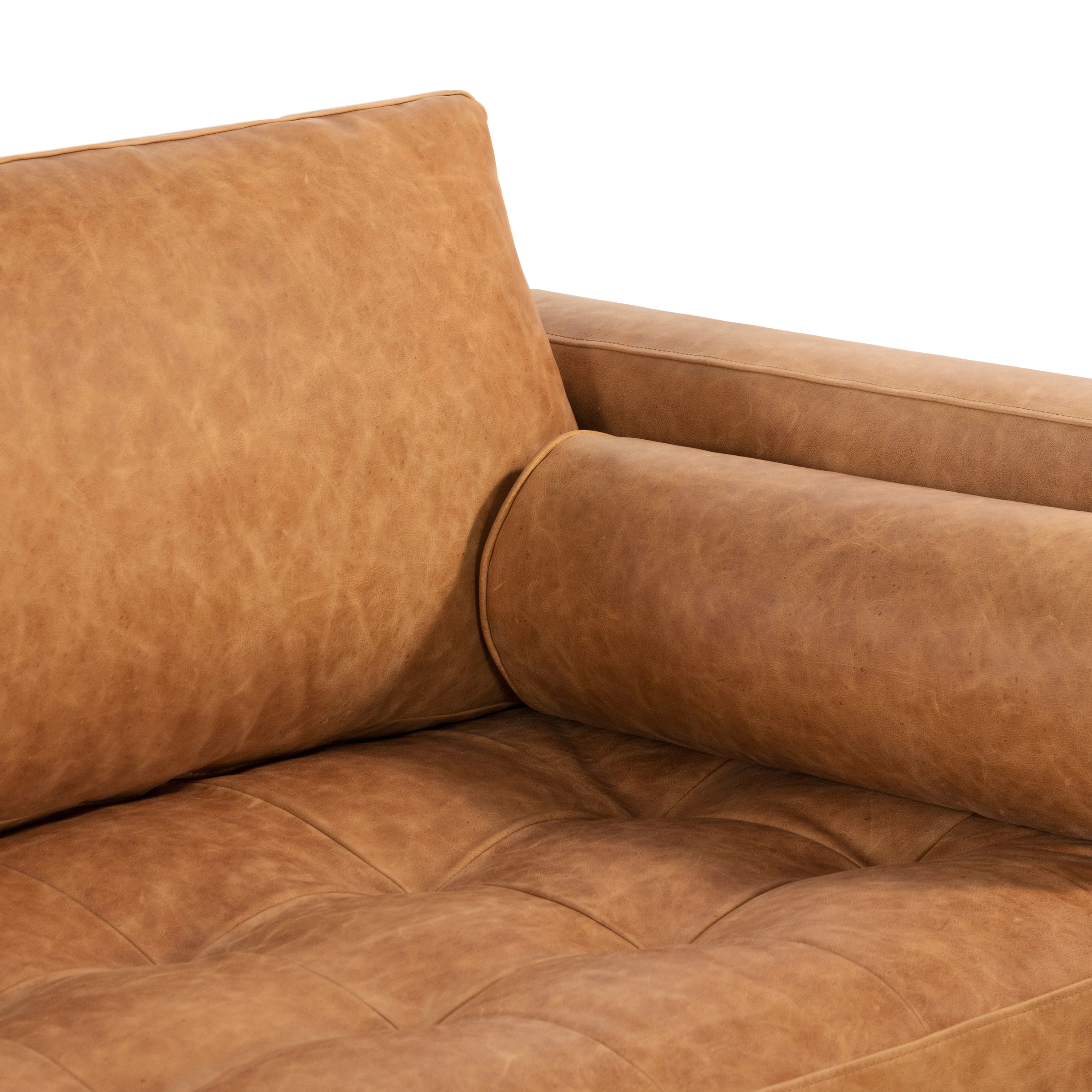 Napa 104.5" Leather Left-Facing Sectional Sofa | Cognac Tan - Image 10