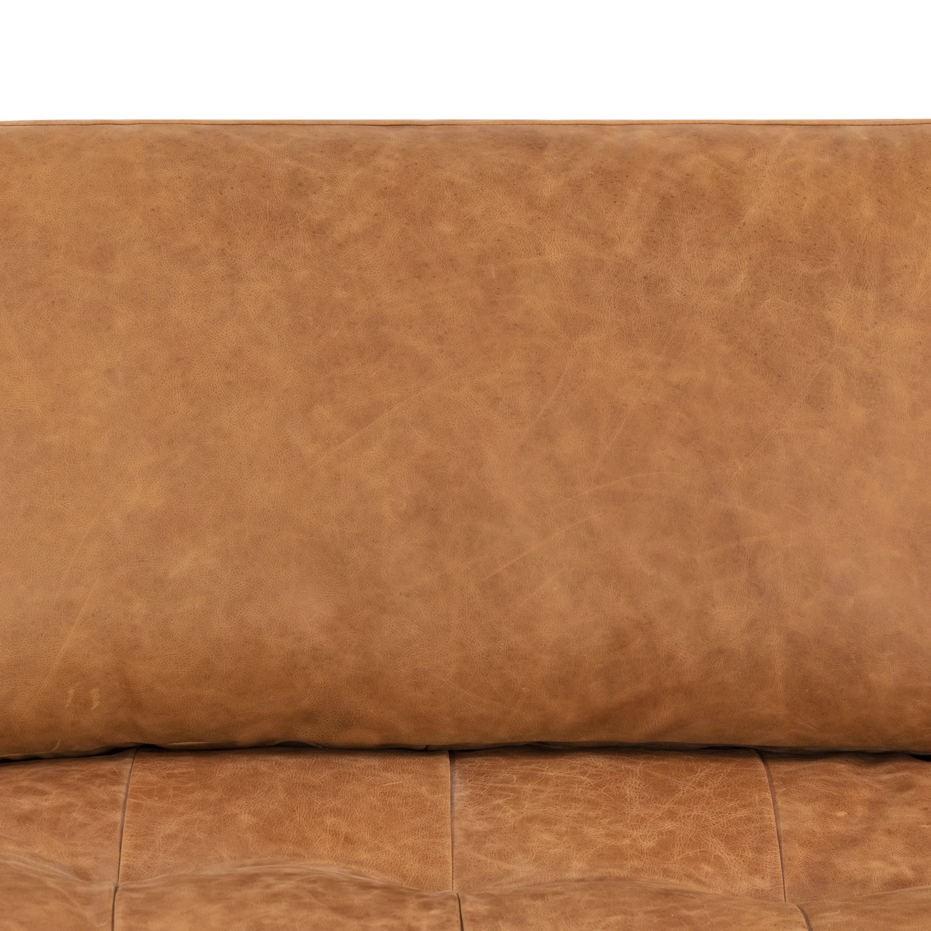 Napa 104.5" Leather Left-Facing Sectional Sofa | Cognac Tan - Image 11